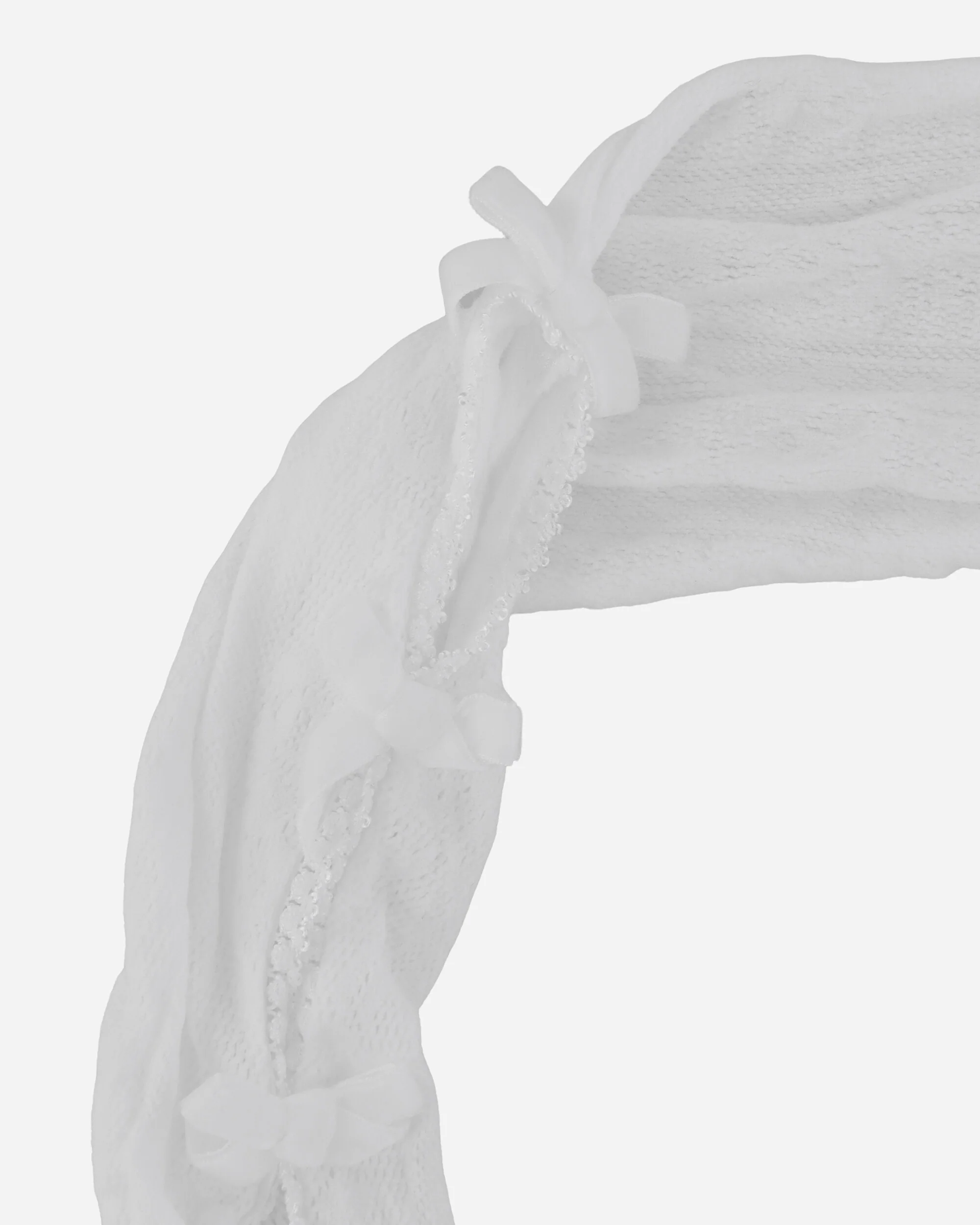 Women's Velvet Bow Lace Oversleeves White - Image 3