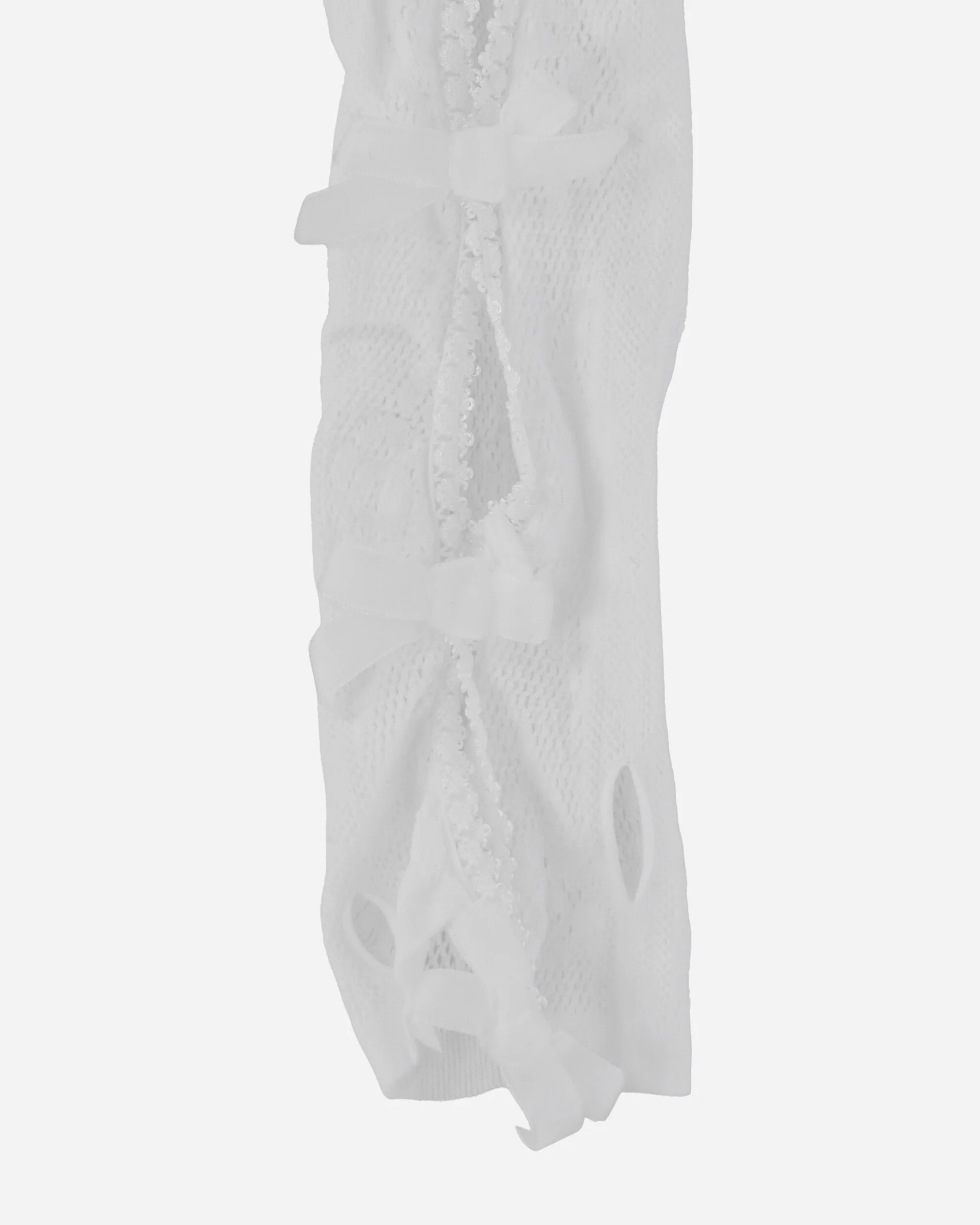 Women's Velvet Bow Lace Oversleeves White - Image 4