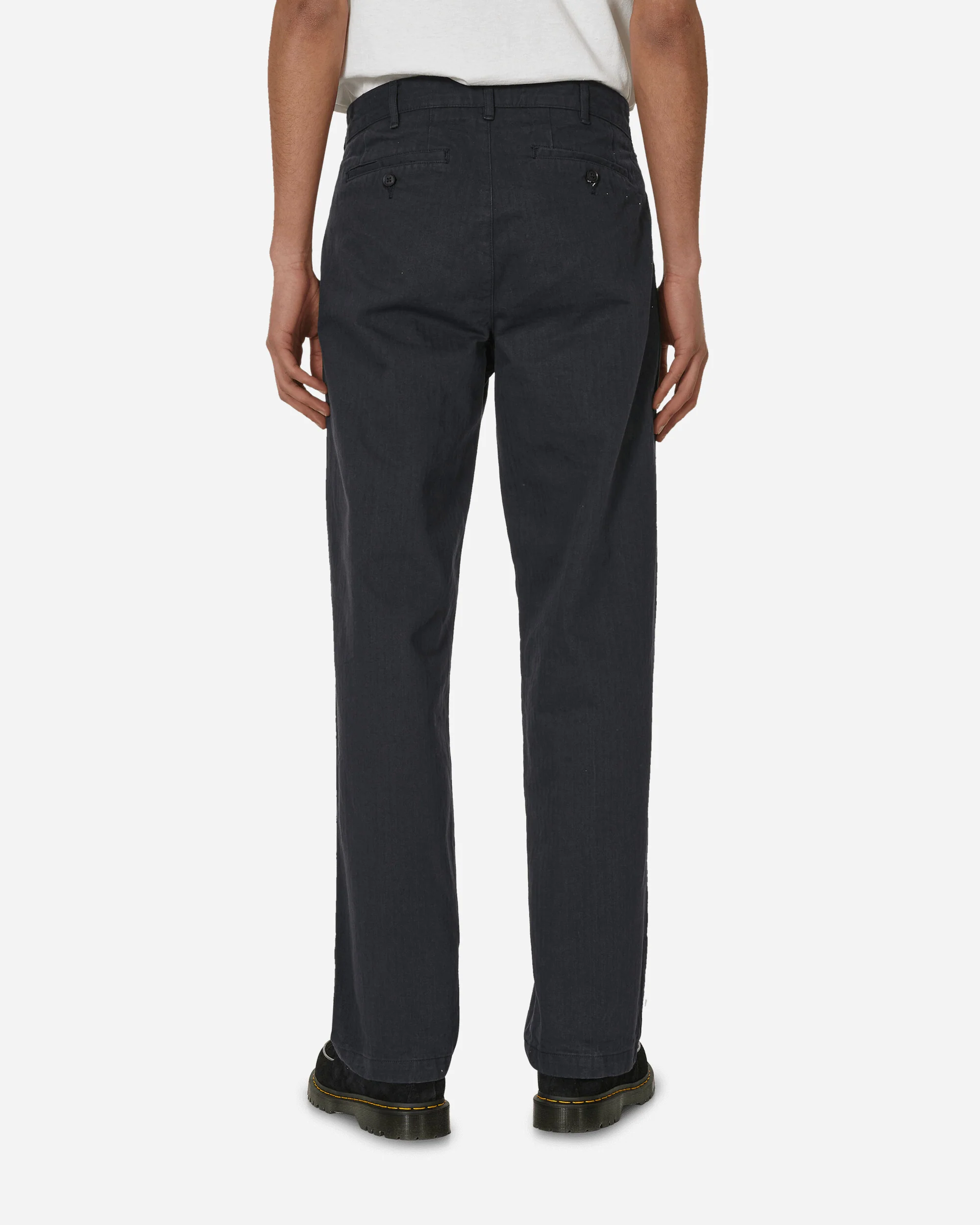 Double-Pleat Herringbone Pant Navy - Image 3