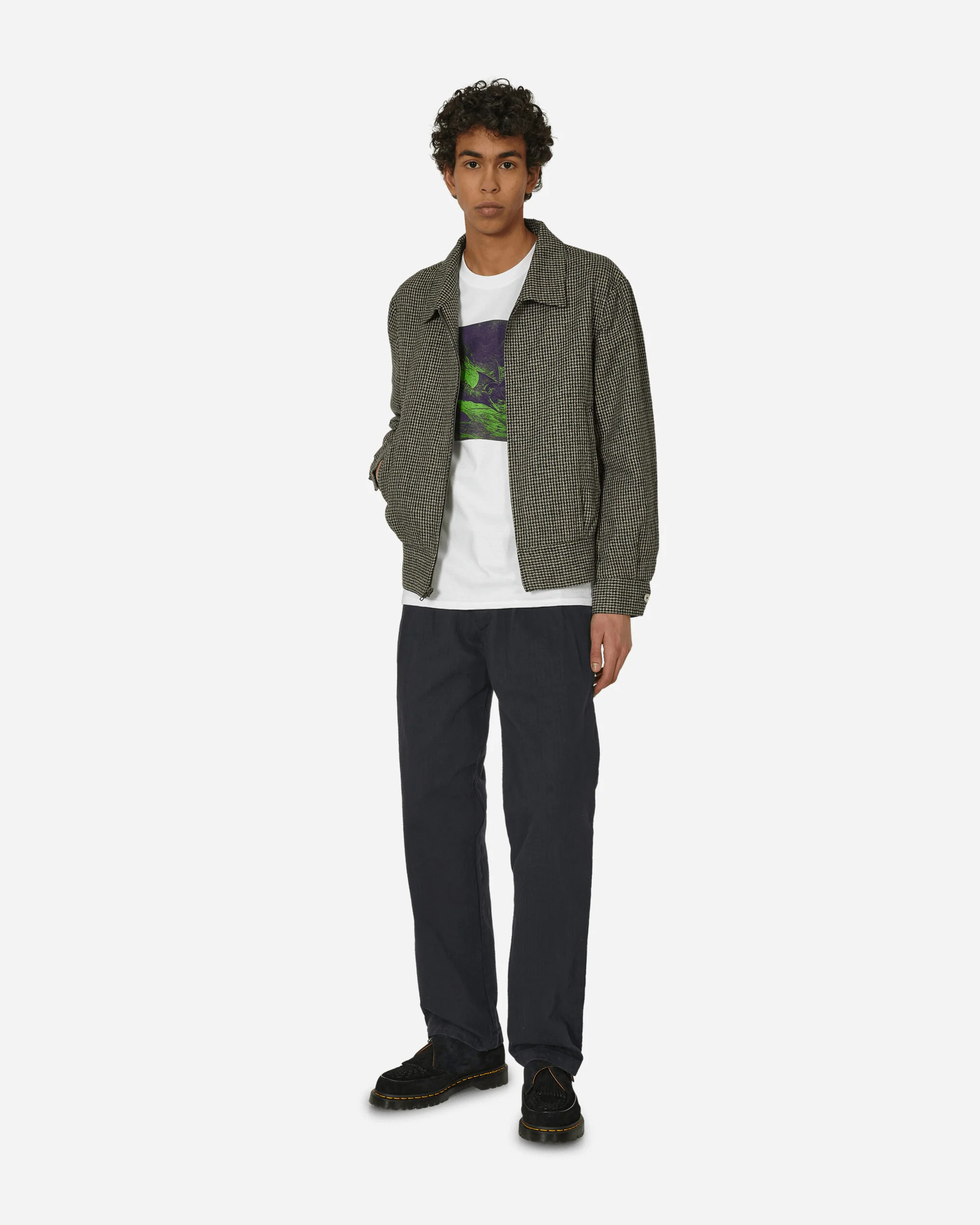 Double-Pleat Herringbone Pant Navy - Image 4