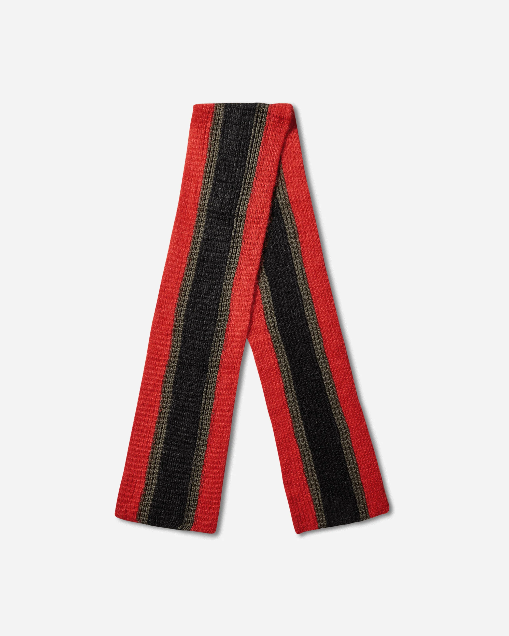 Chunky Knitted Scarf Red / Black / Green - Image 2