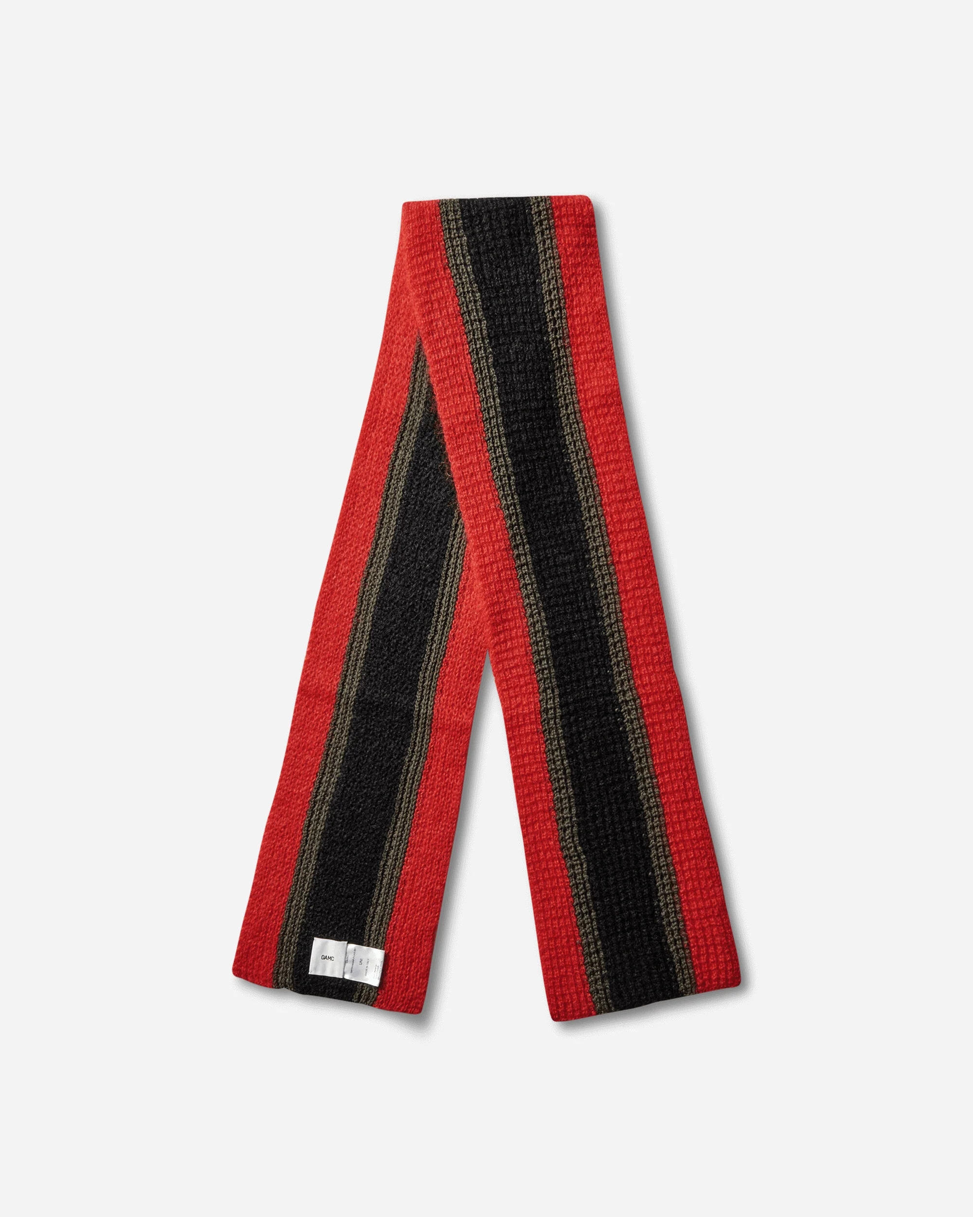 Chunky Knitted Scarf Red / Black / Green - Image 3