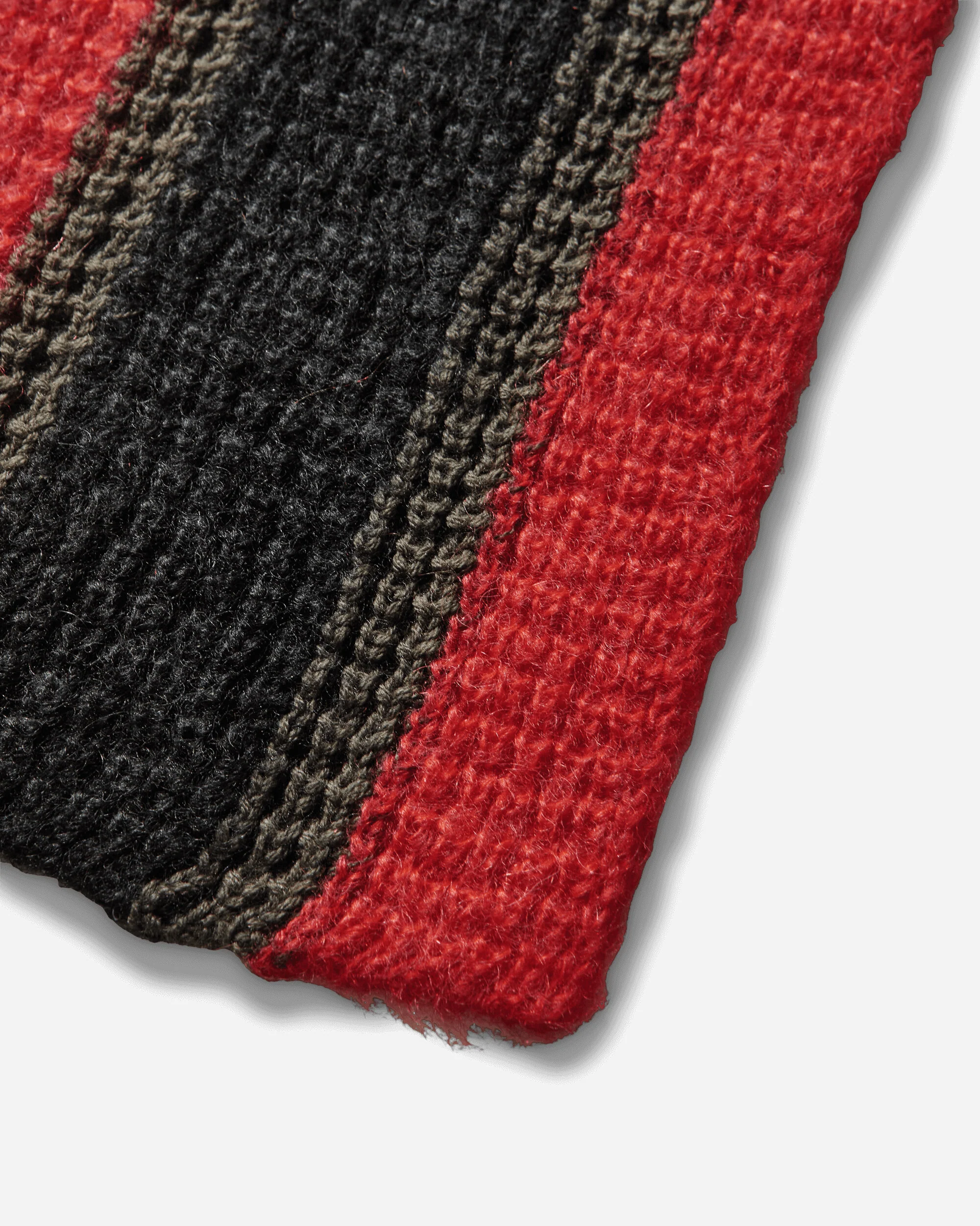 Chunky Knitted Scarf Red / Black / Green - Image 5