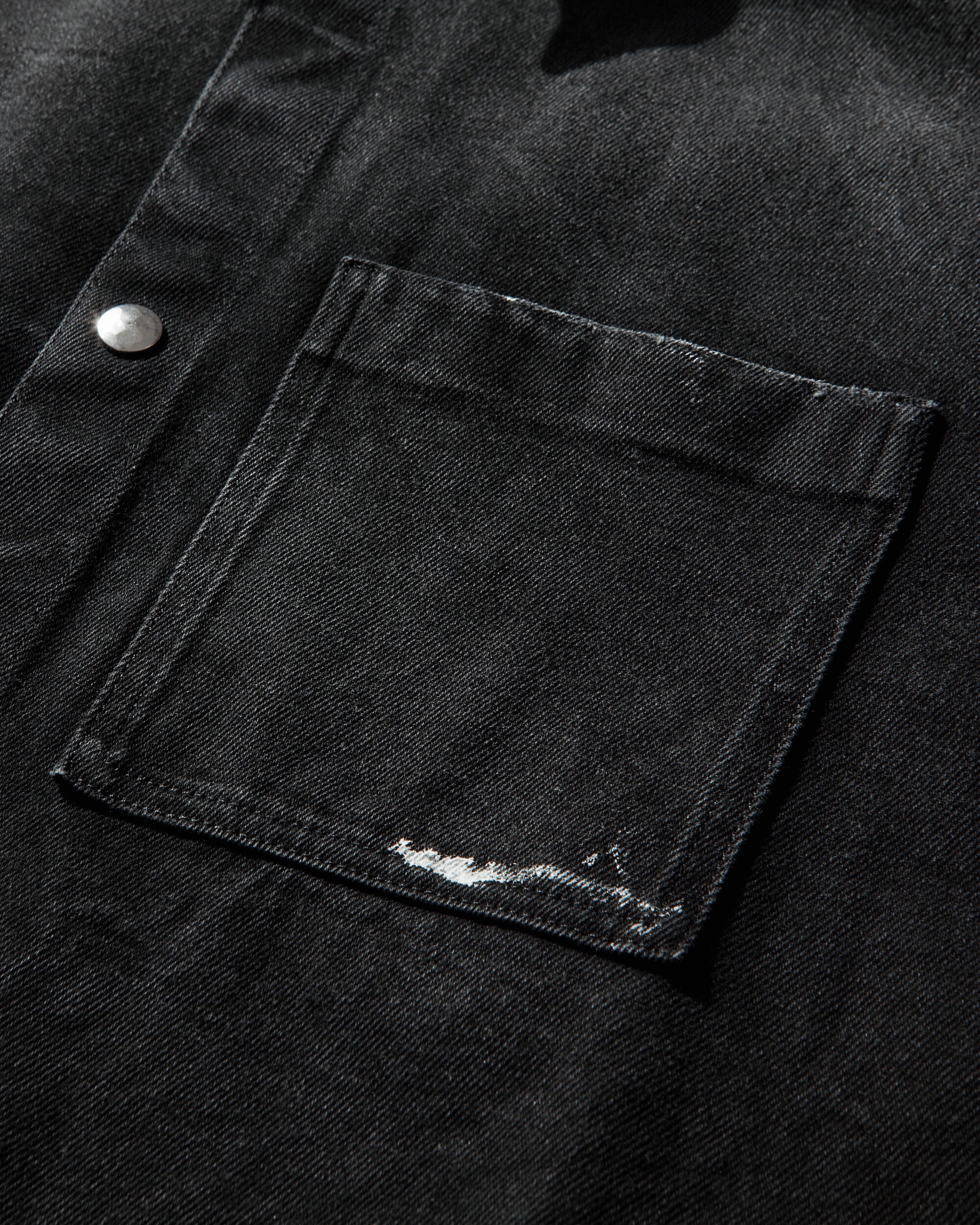 Men's Dyed Denim Shirt Black - Image 4