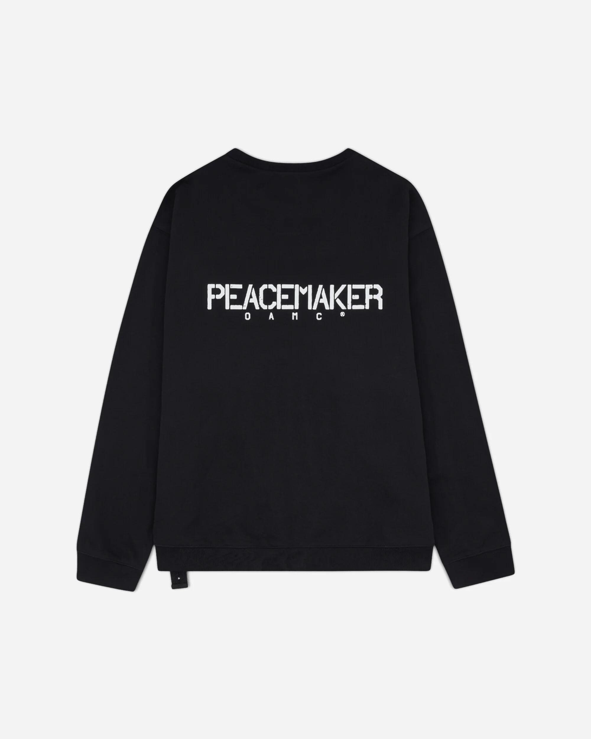 Men's Stencil Print Crewneck Sweatshirt Black - Image 2