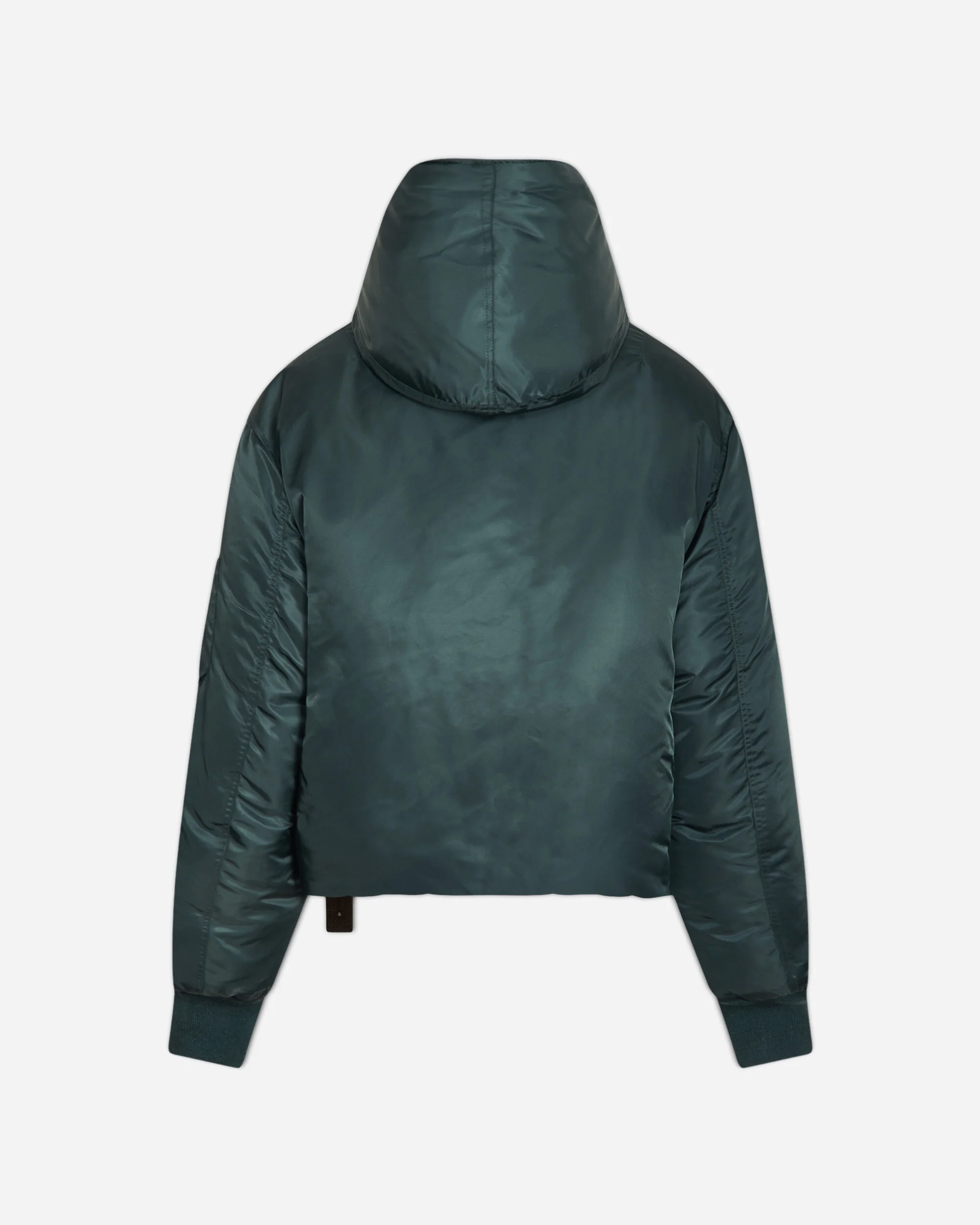 Men's Cropped Hood Bomber Jacket Dark Green - Image 2