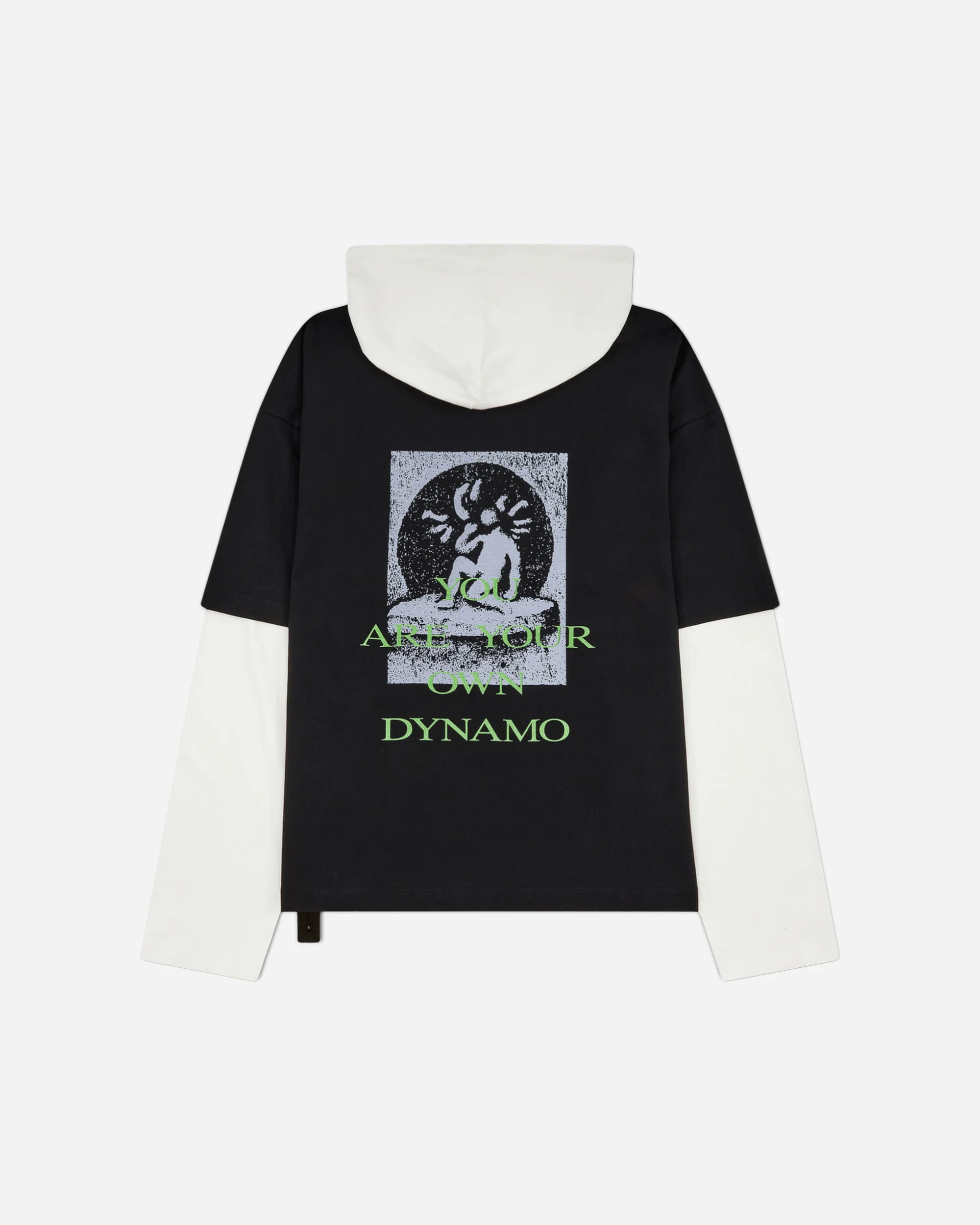 Men's Dynamo Print Hooded T-Shirt Black - Image 2