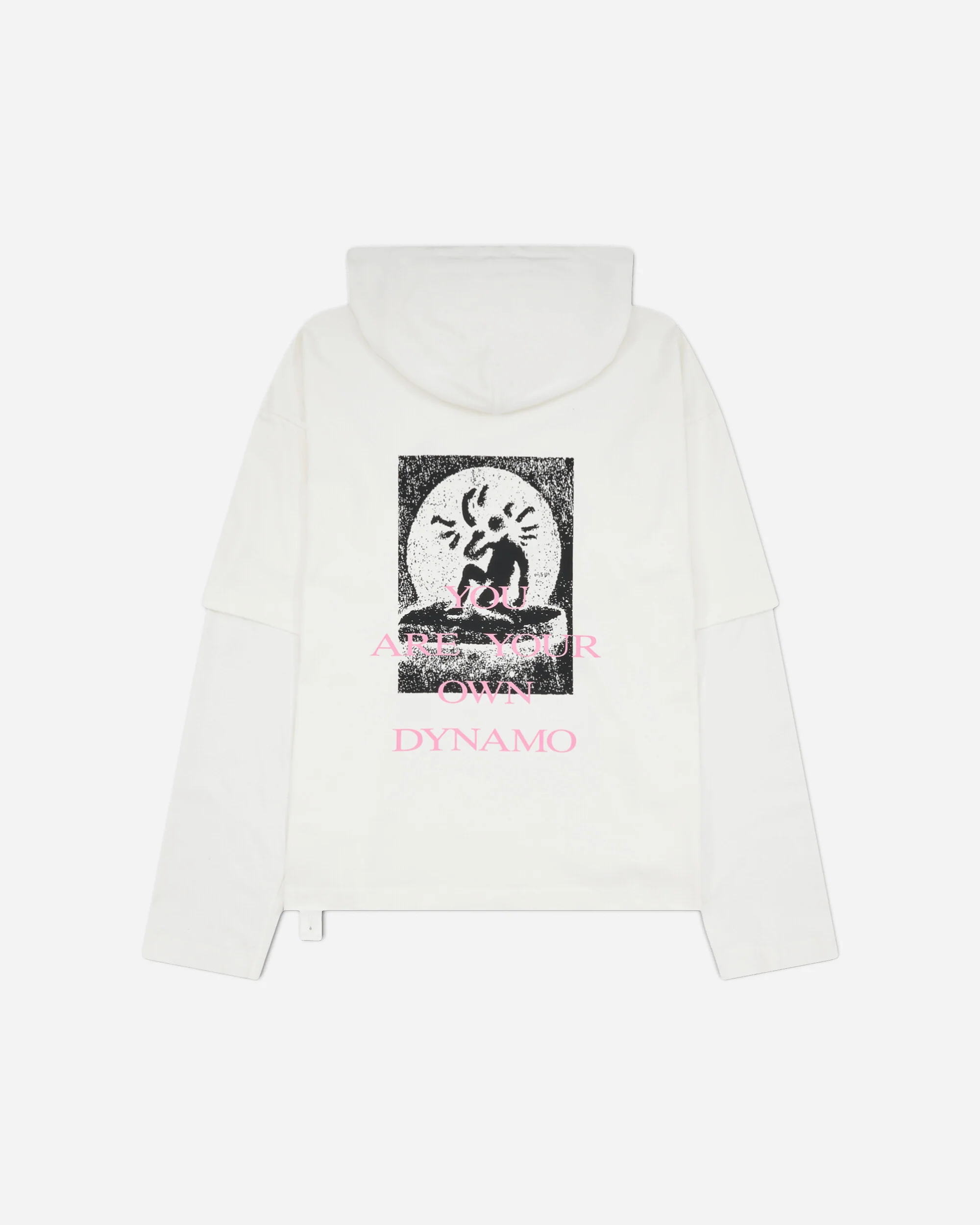 Men's Dynamo Print Hooded T-Shirt White - Image 2