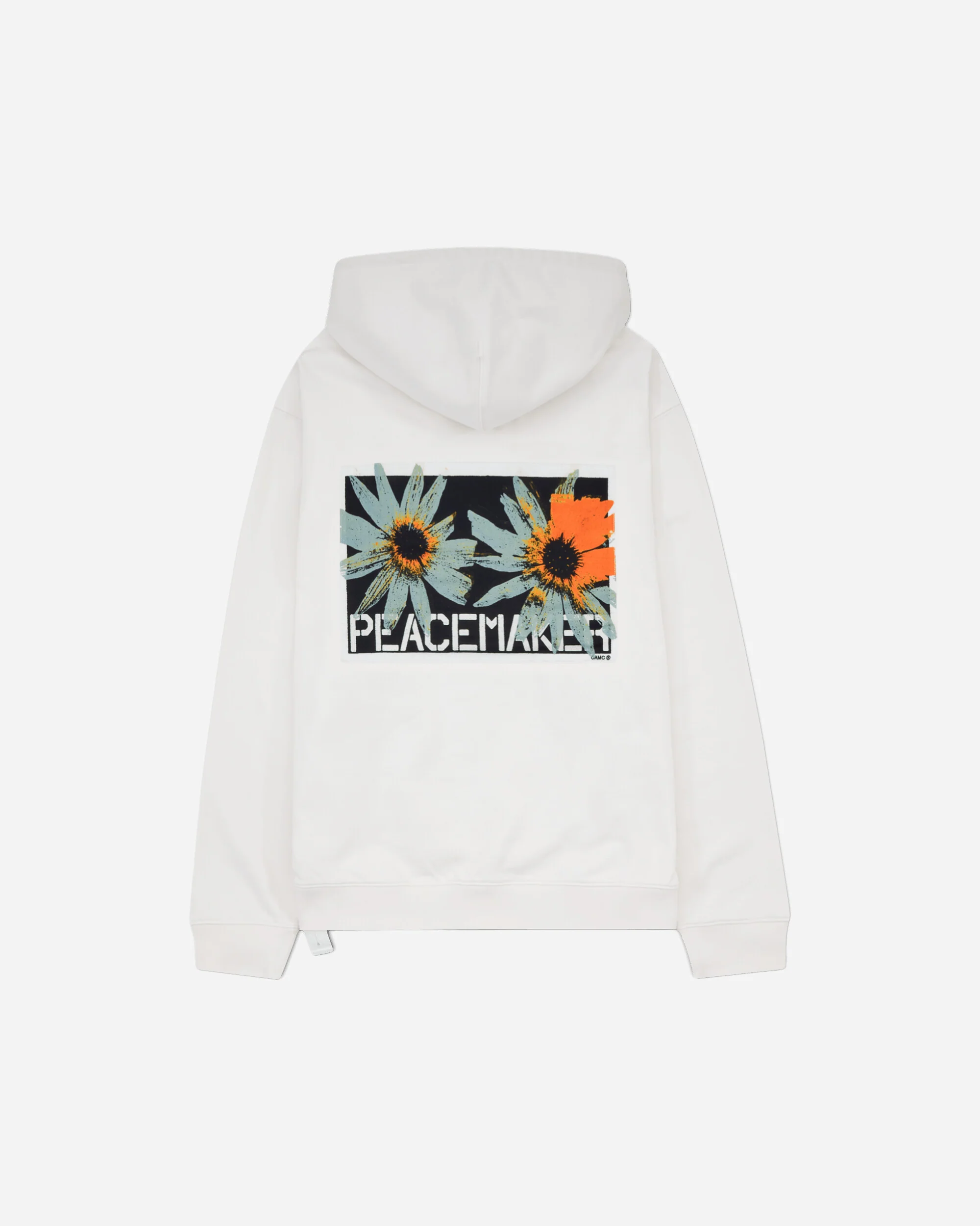 Men's Flower Print Hoodie White - Image 2