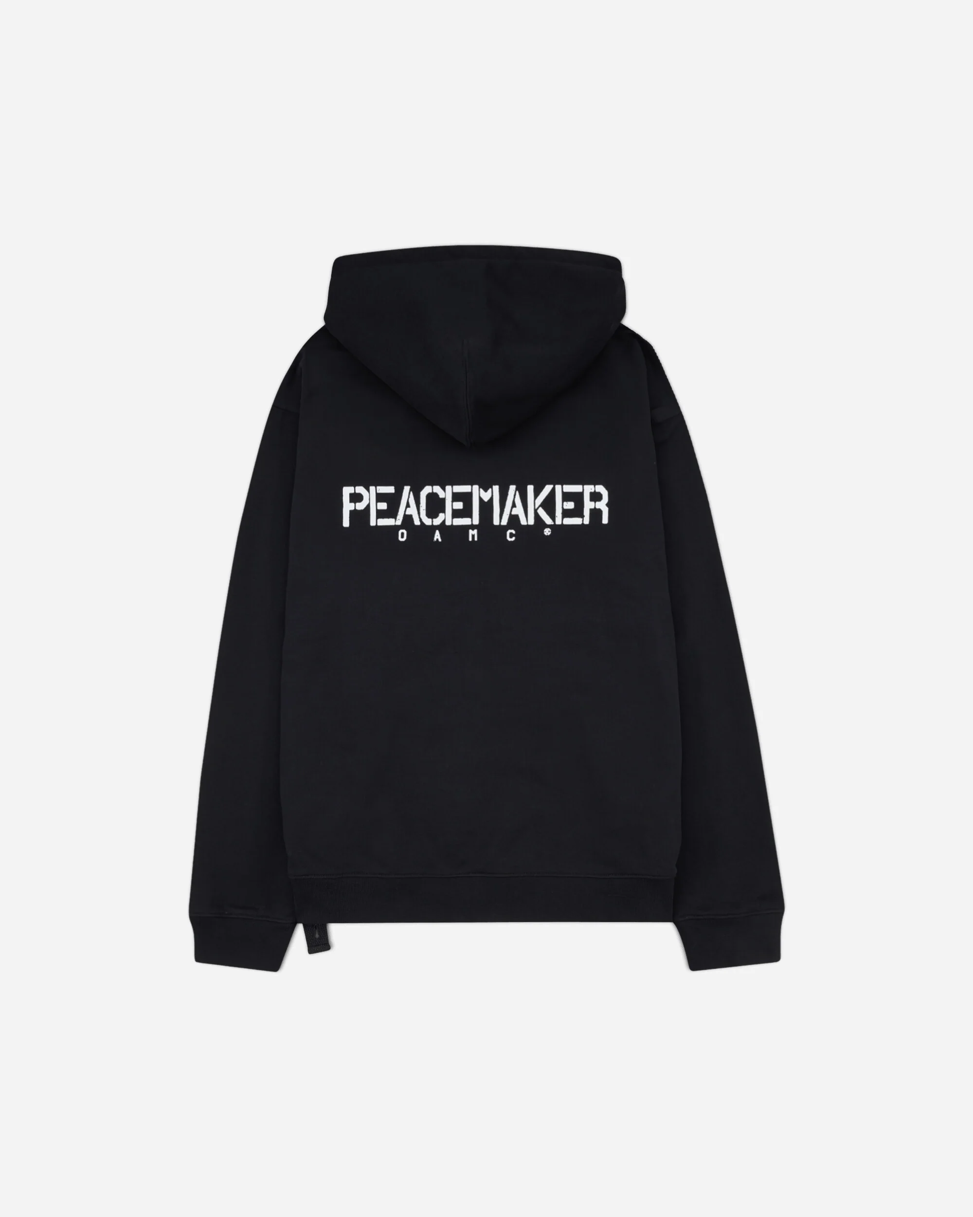 Men's Stencil Print Hoodie Black - Image 2