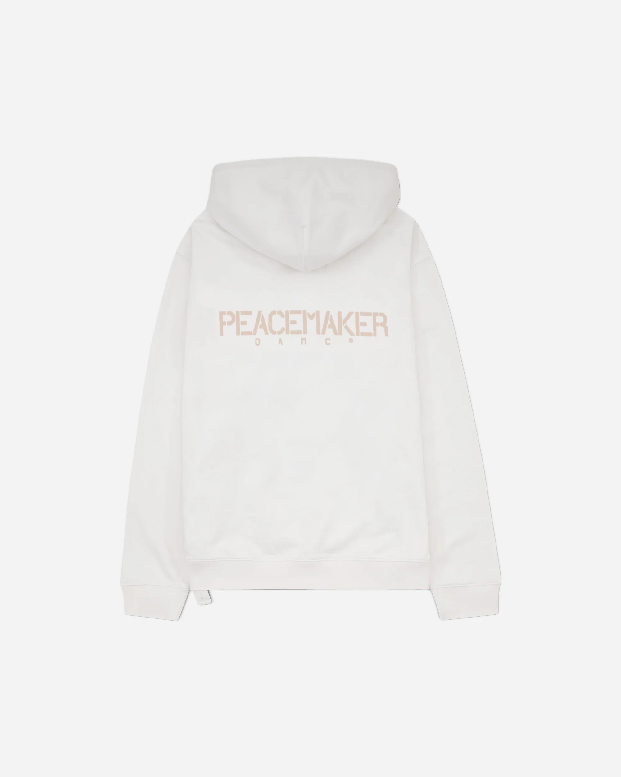 Men's Stencil Print Hoodie White - Image 2