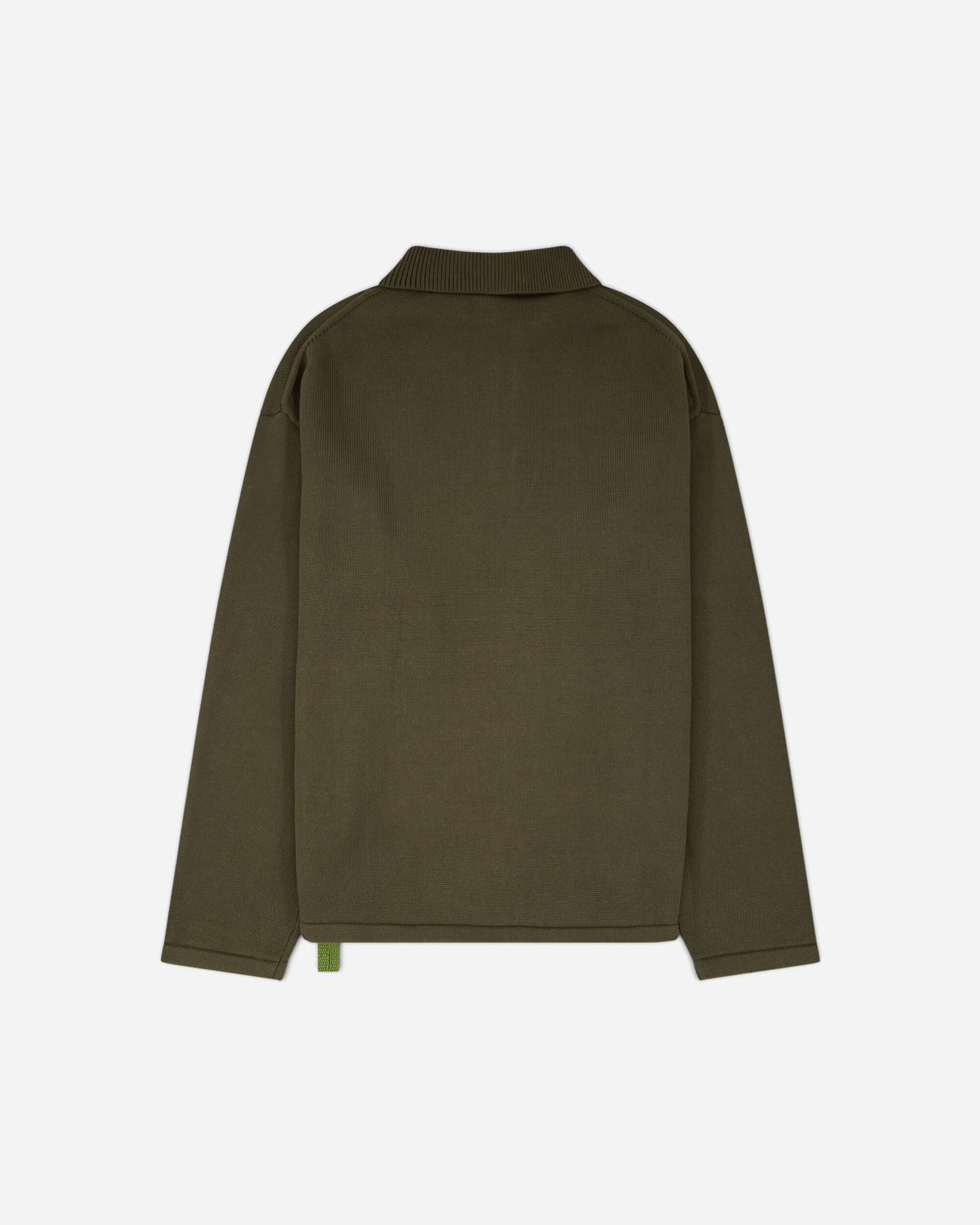 Men's Knit Polo Military Green - Image 2