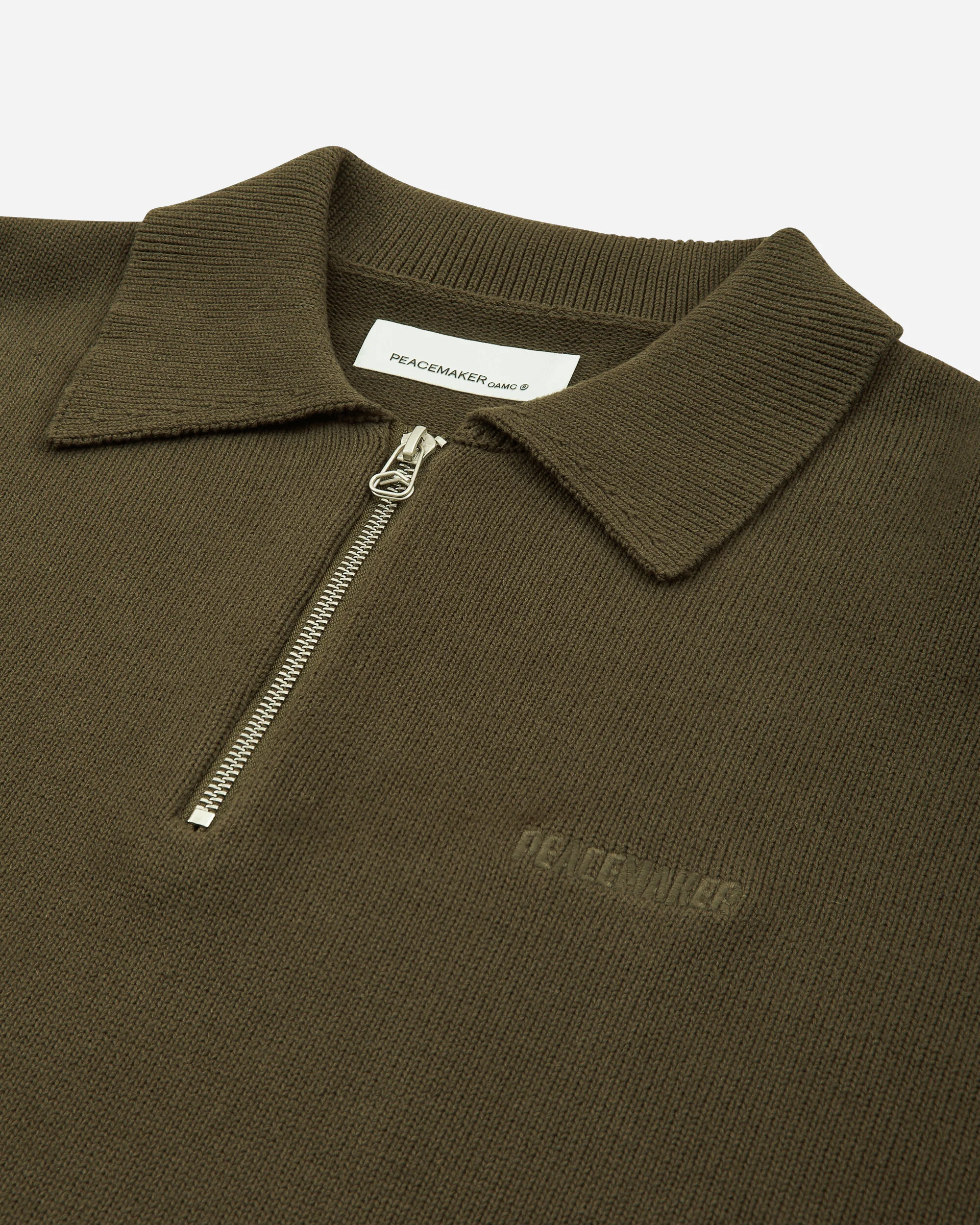Men's Knit Polo Military Green - Image 3