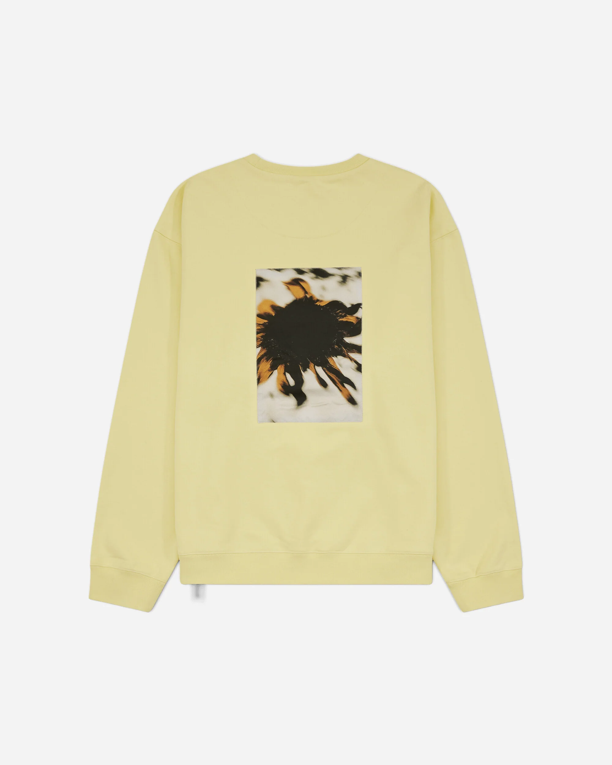 Men's Landart 02 Print Loose Fit Crewneck Sweatshirt Light Yellow - Image 2