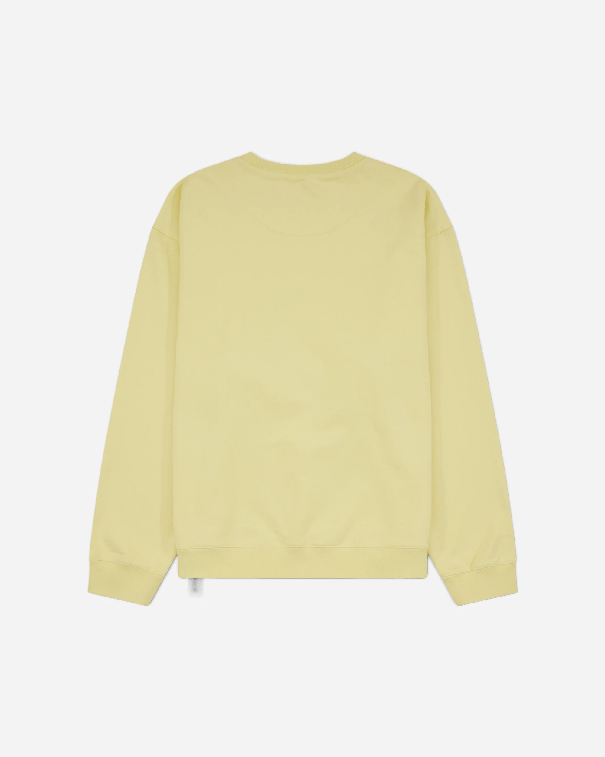Men's Smile Print Print Loose Fit Crewneck Sweatshirt Light Yellow - Image 2