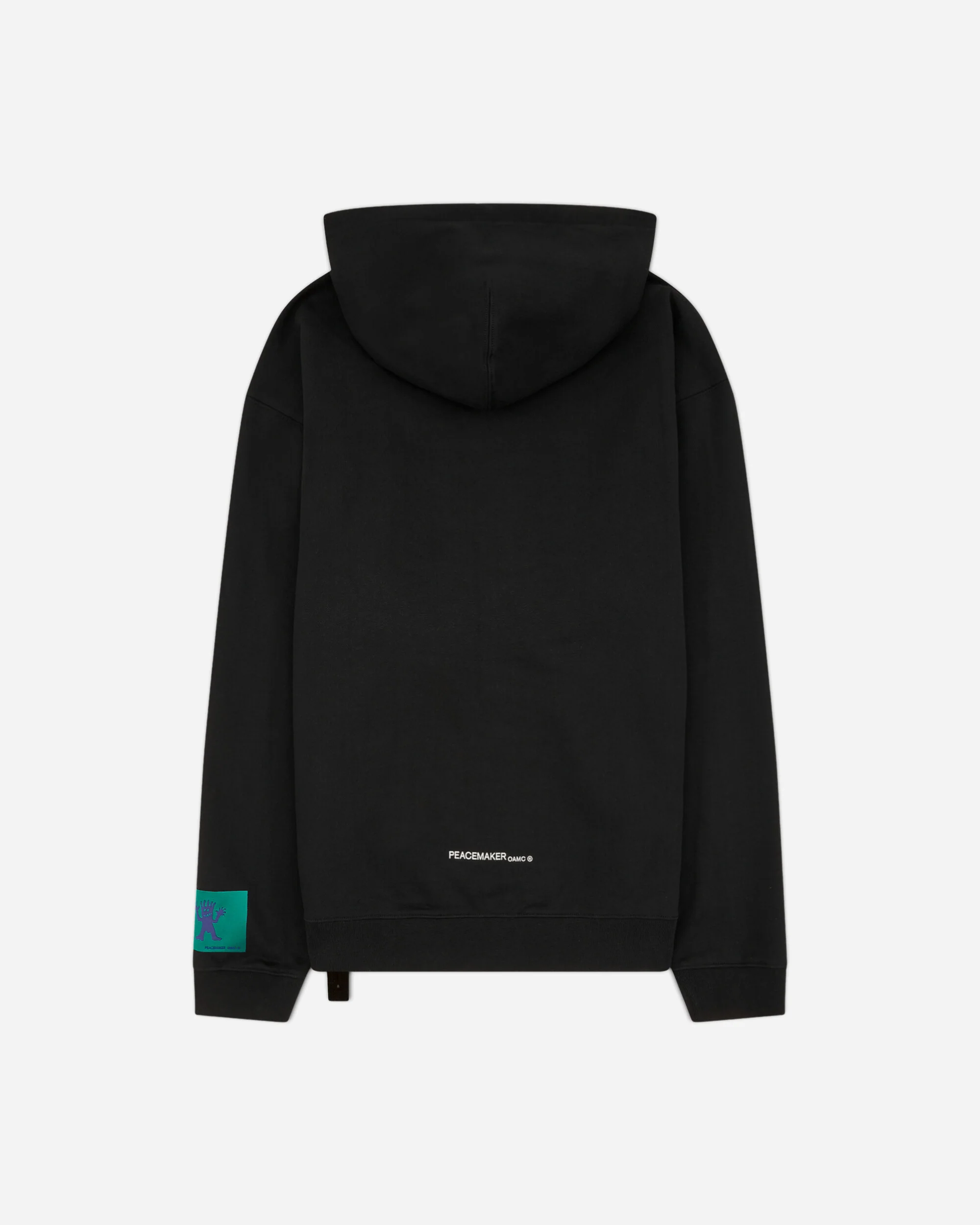 Men's Languages Print Loose Fit Hoodie Black - Image 2