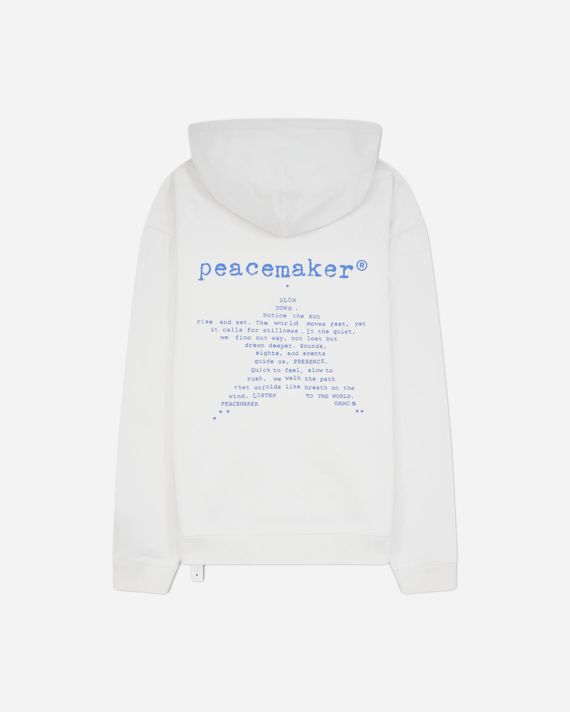 Men's Star Print Loose Fit Hoodie White - Image 2