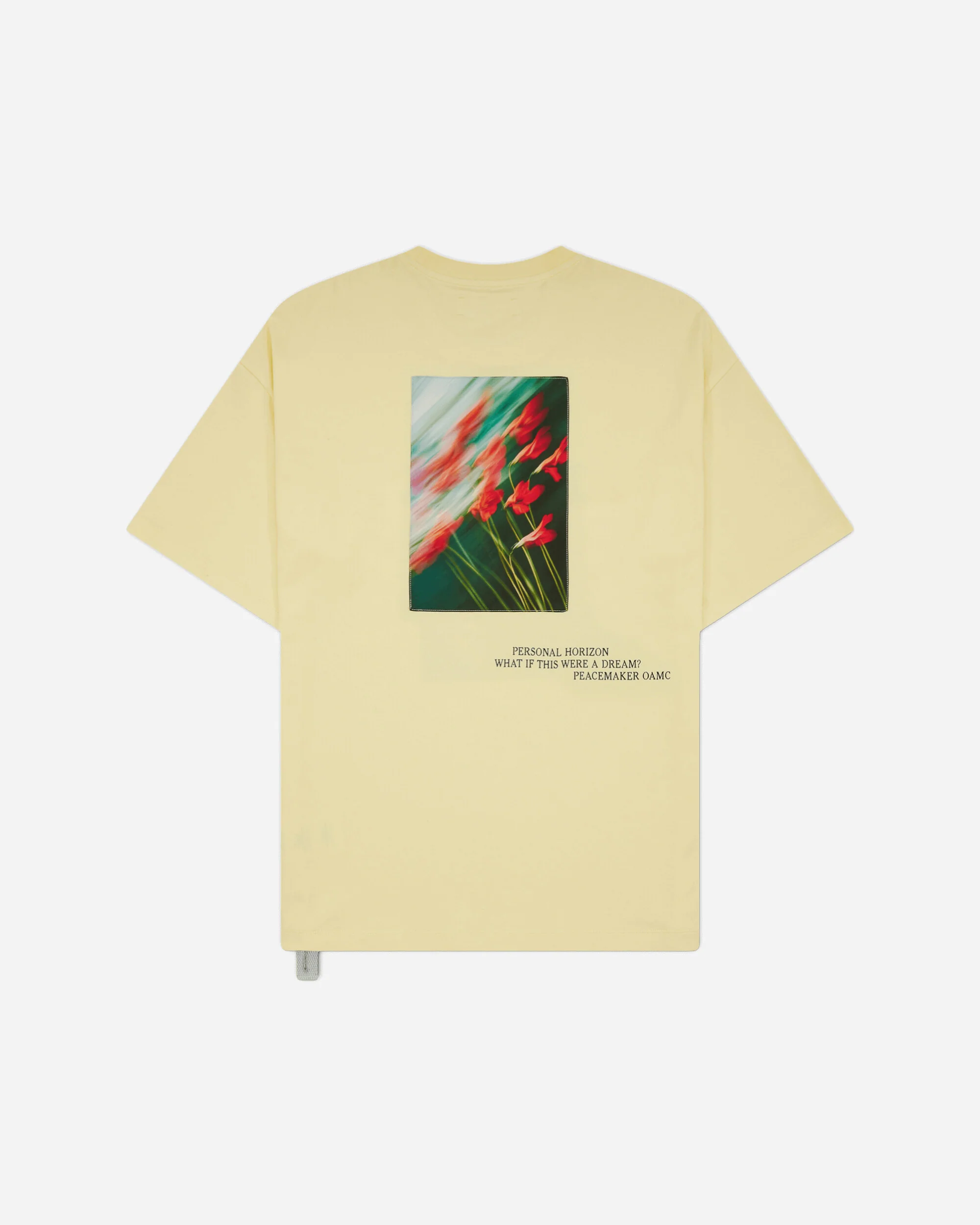 Men's Flowerred Print Loose Fit T-Shirt Light Yellow - Image 2