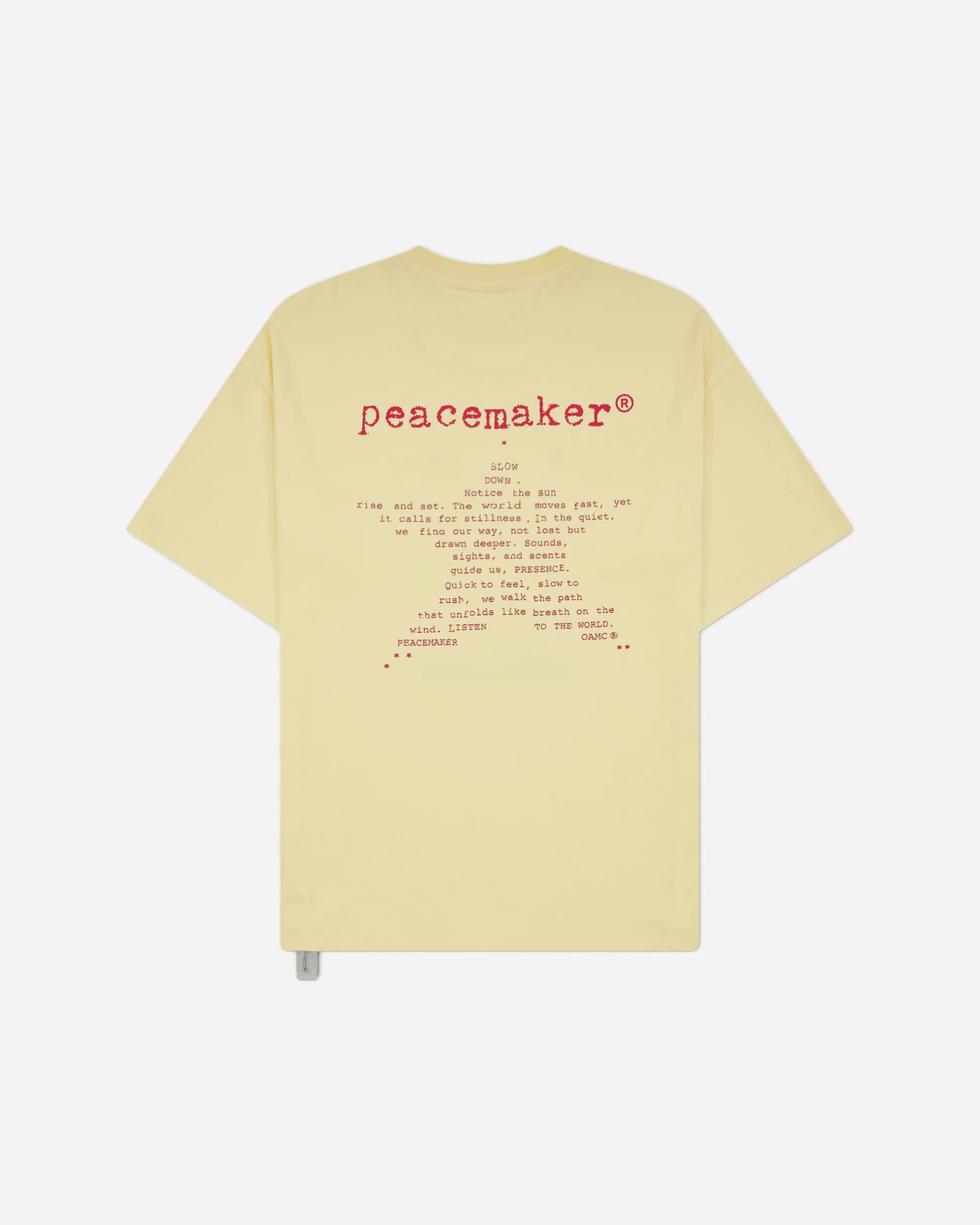 Men's Star Print Loose Fit T-Shirt Light Yellow - Image 2