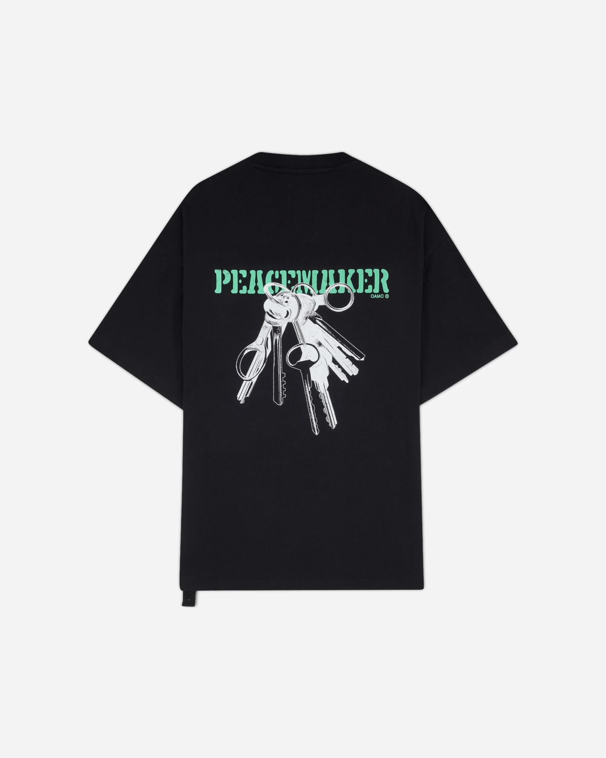 Men's Keys Print Oversized Fit T-Shirt Black - Image 2
