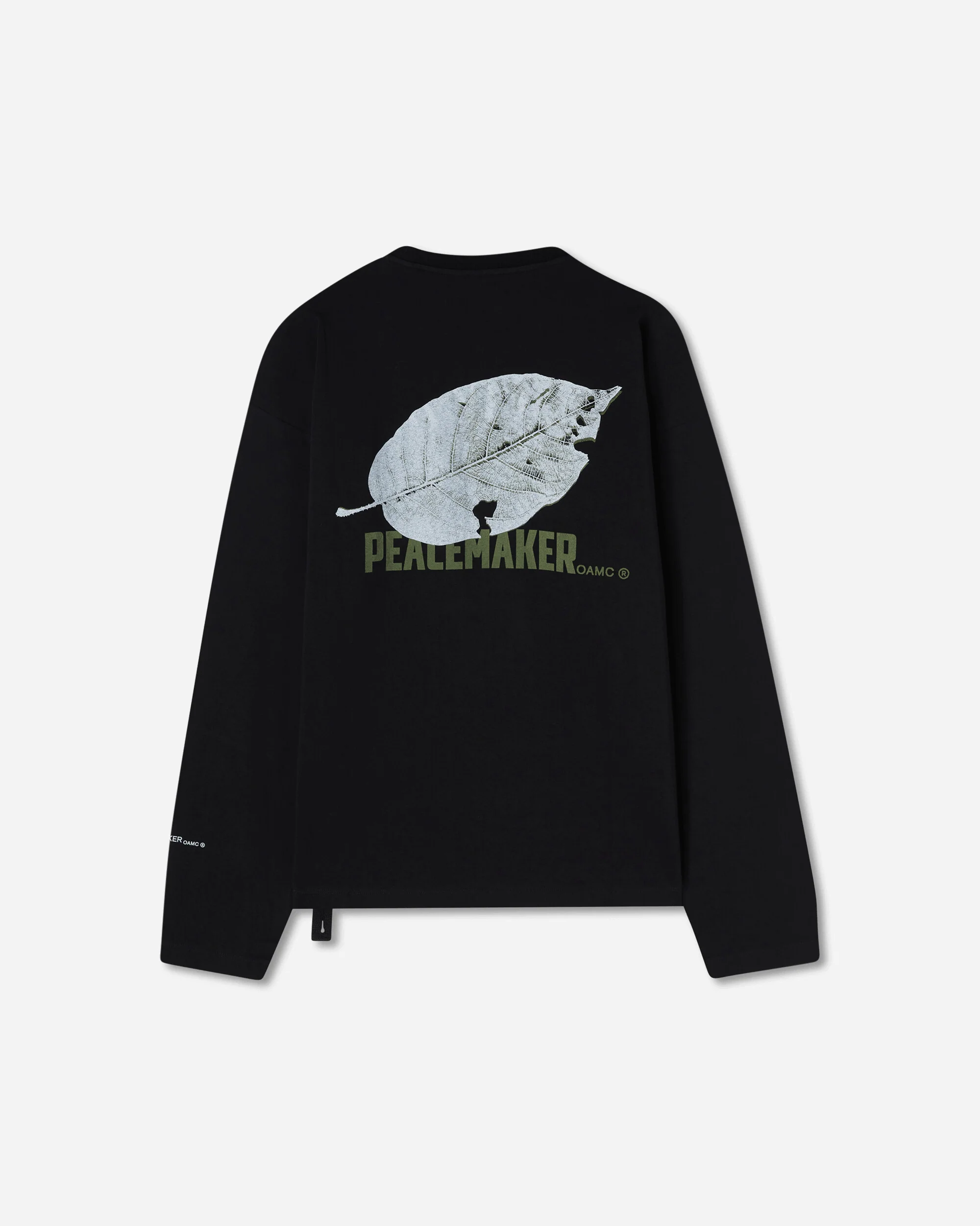 Men's Leaf Loose Fit Longsleeve T-Shirt Black - Image 2
