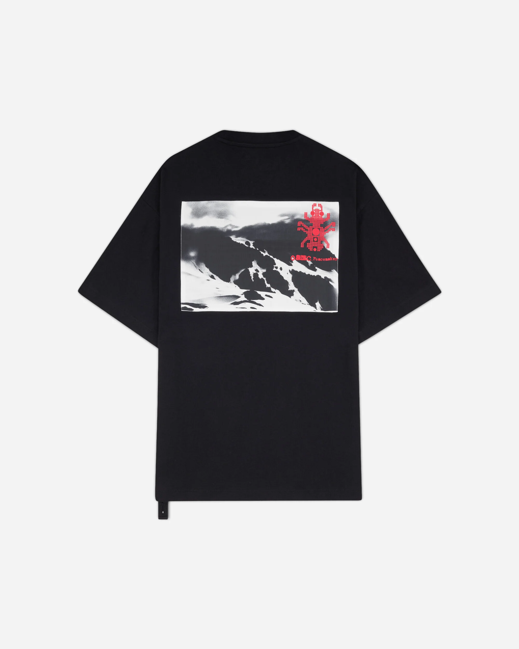 Men's Landscape Print Pocket T-Shirt Black - Image 2