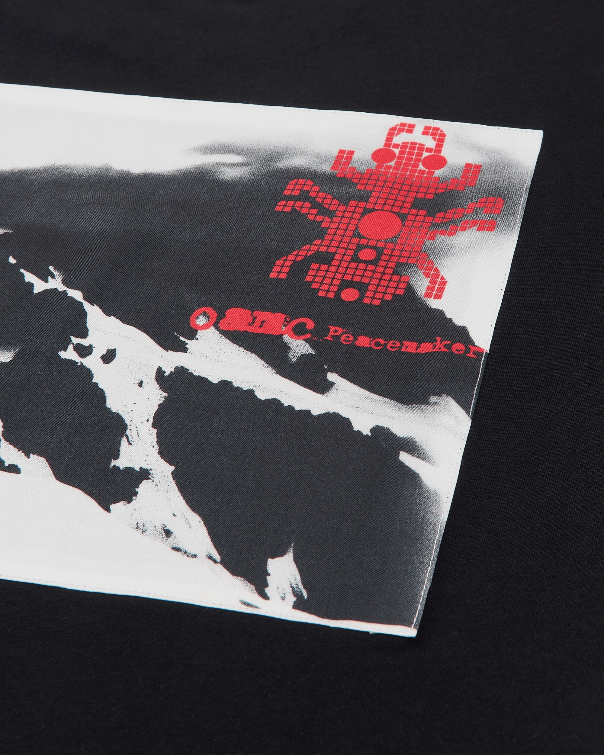 Men's Landscape Print Pocket T-Shirt Black - Image 3