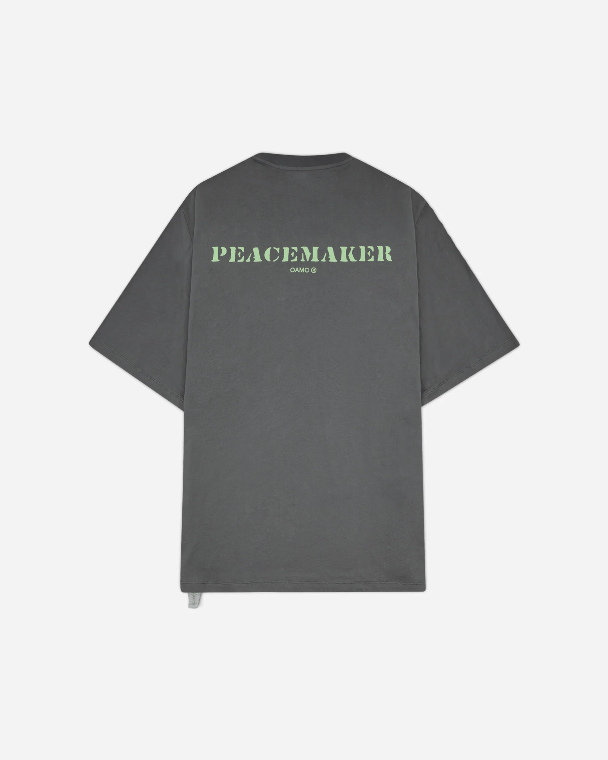 Men's Stencil Print Pocket T-Shirt Grey - Image 2