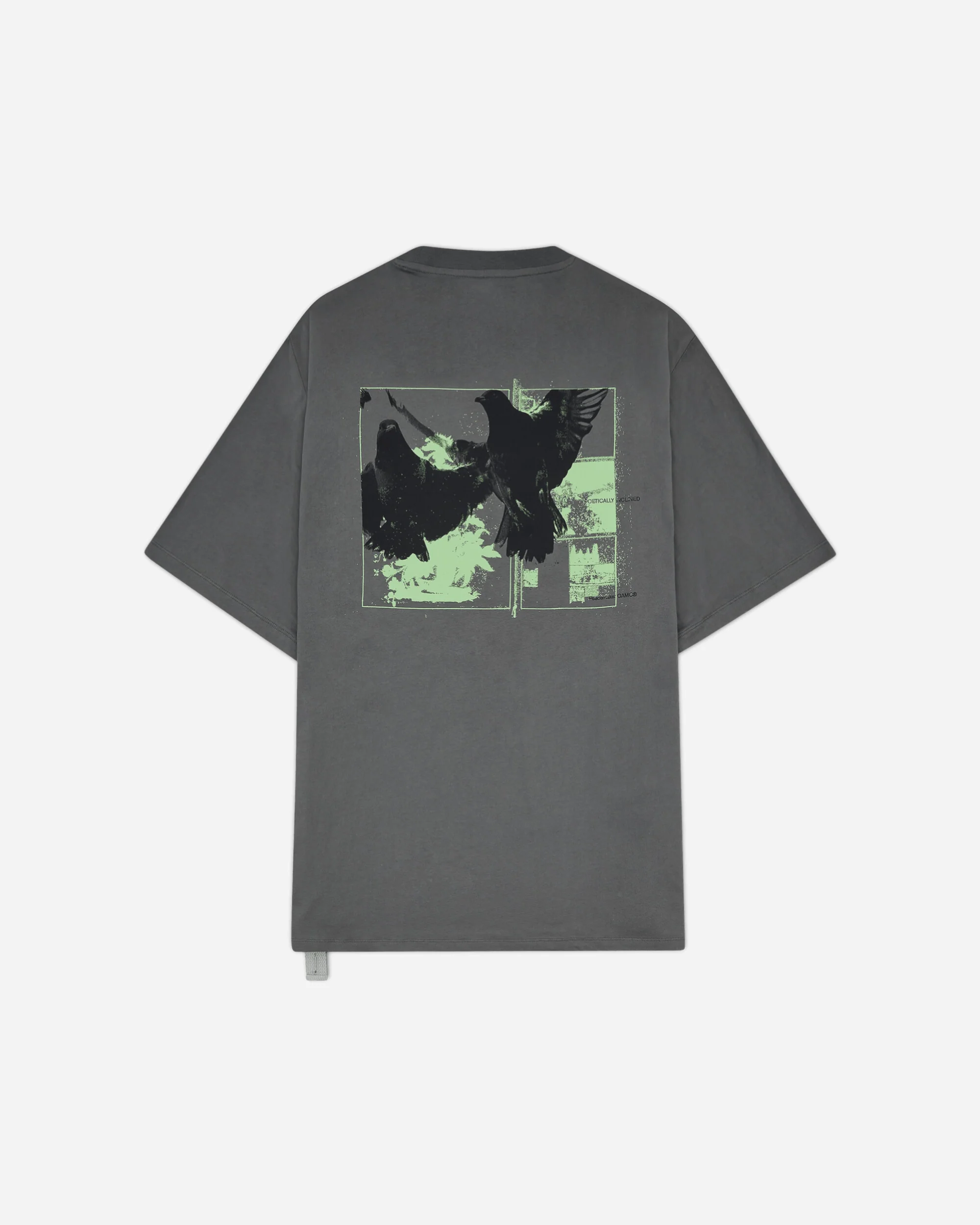 Men's Birds Print Regular Fit T-Shirt Grey - Image 2