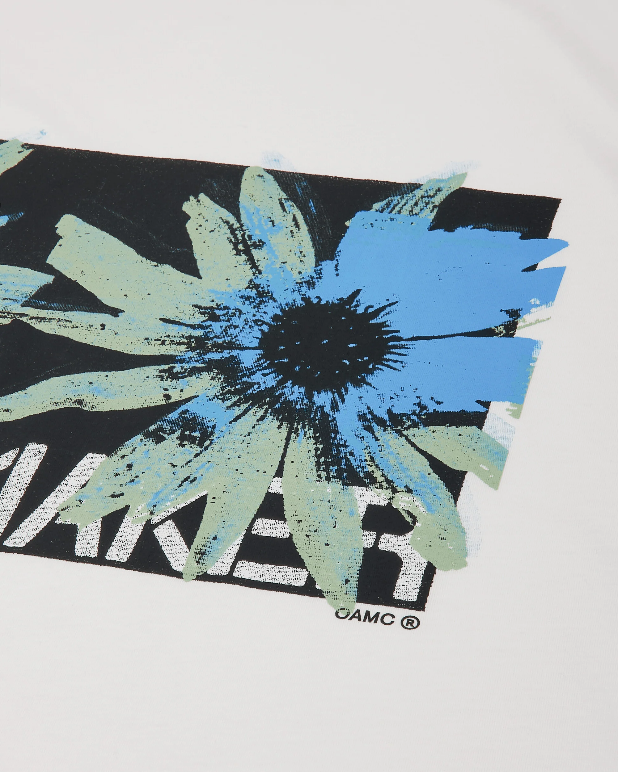 Men's Flower Print Regular Fit T-Shirt White - Image 3