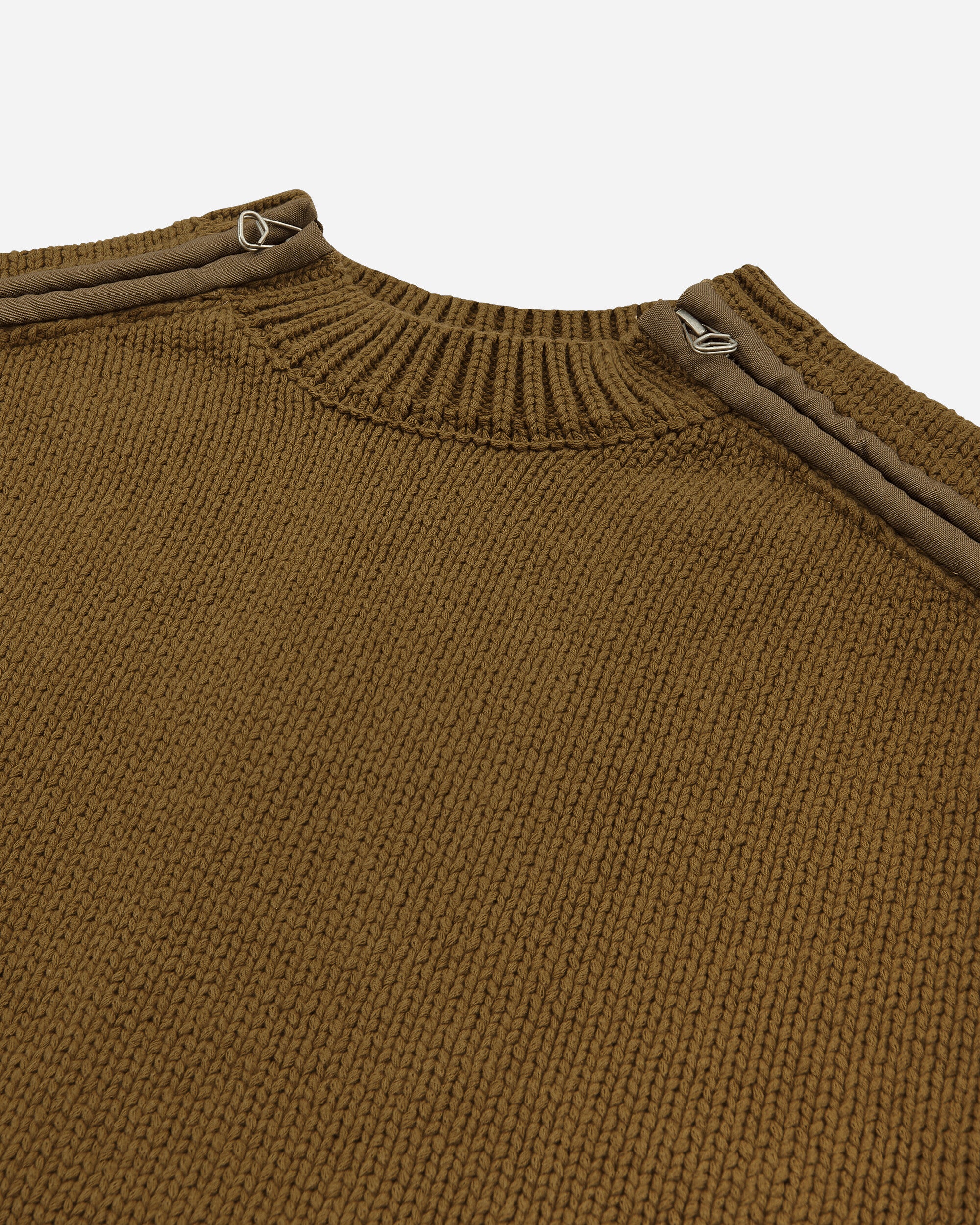 Men's Shoulder Zip Knit Sweater Beige - Image 3