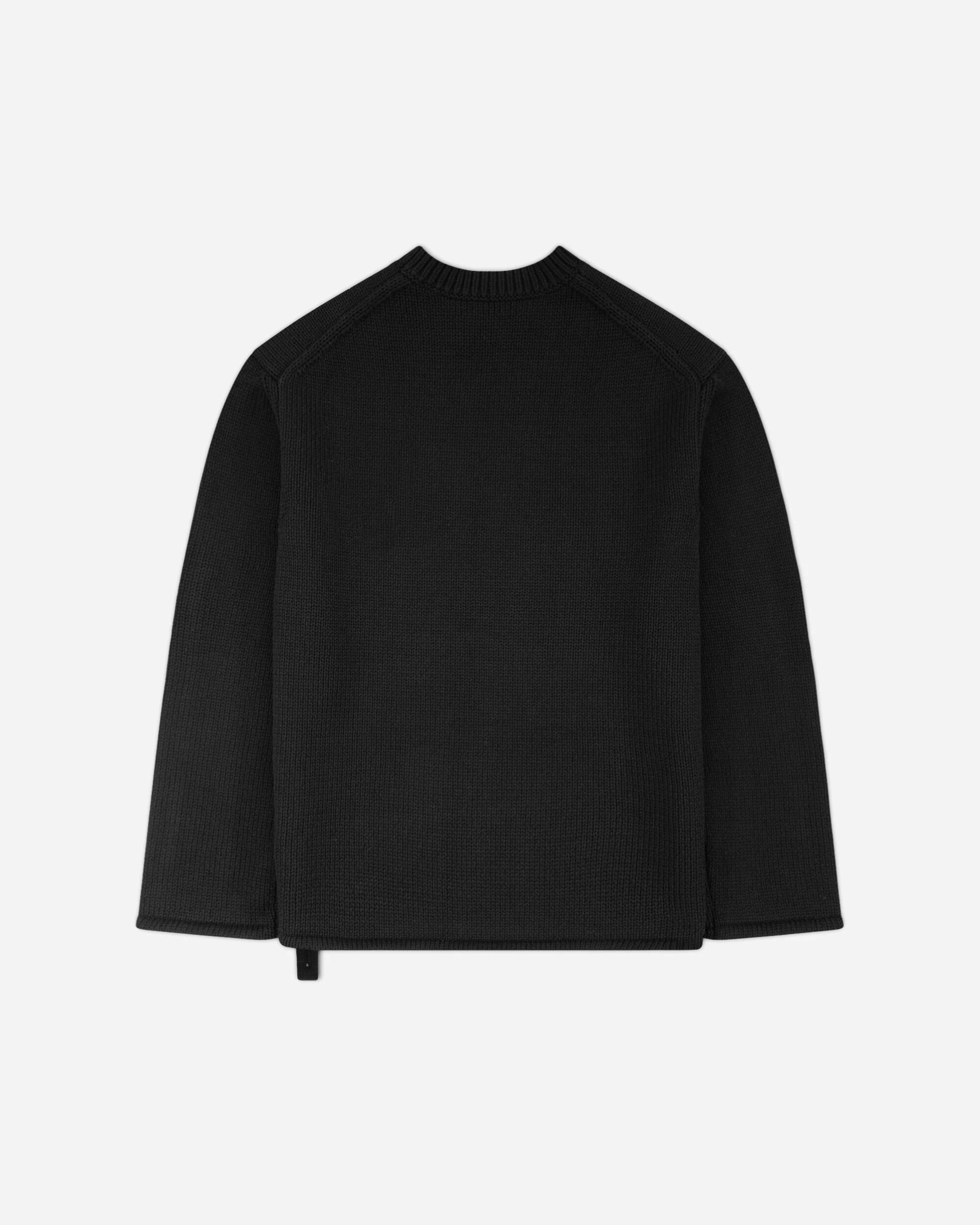 Men's Shoulder Zip Knit Sweater Black - Image 2