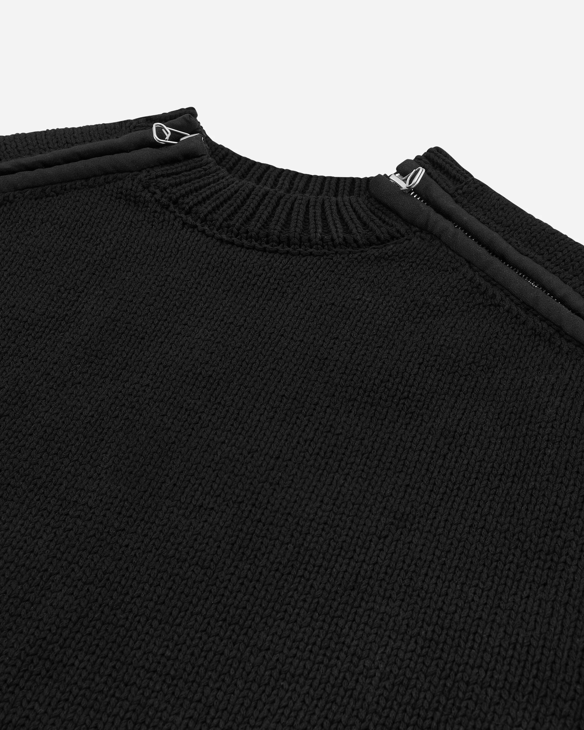 Men's Shoulder Zip Knit Sweater Black - Image 3