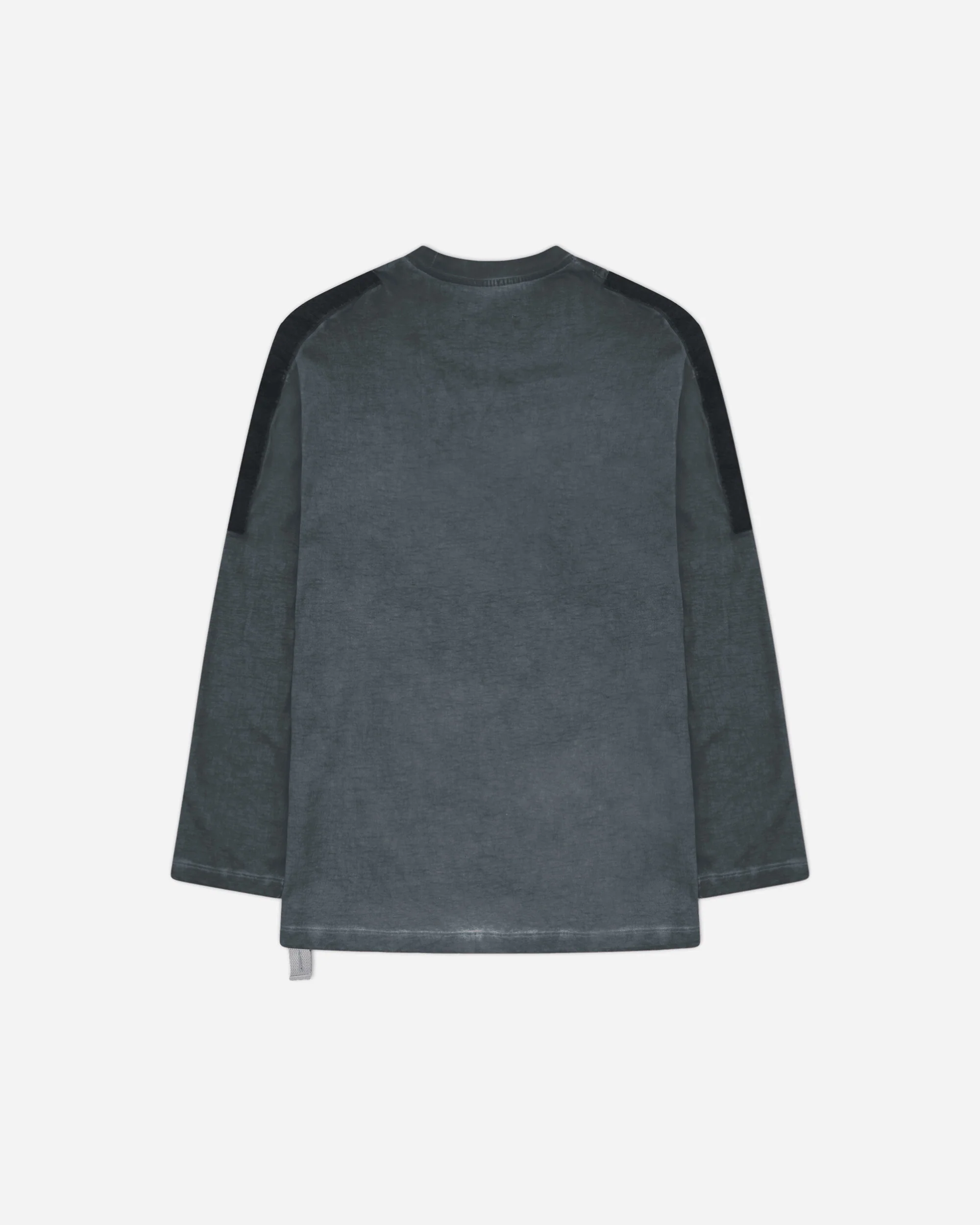 Men's Velcro Applique Longsleeve T-Shirt Light Grey - Image 2