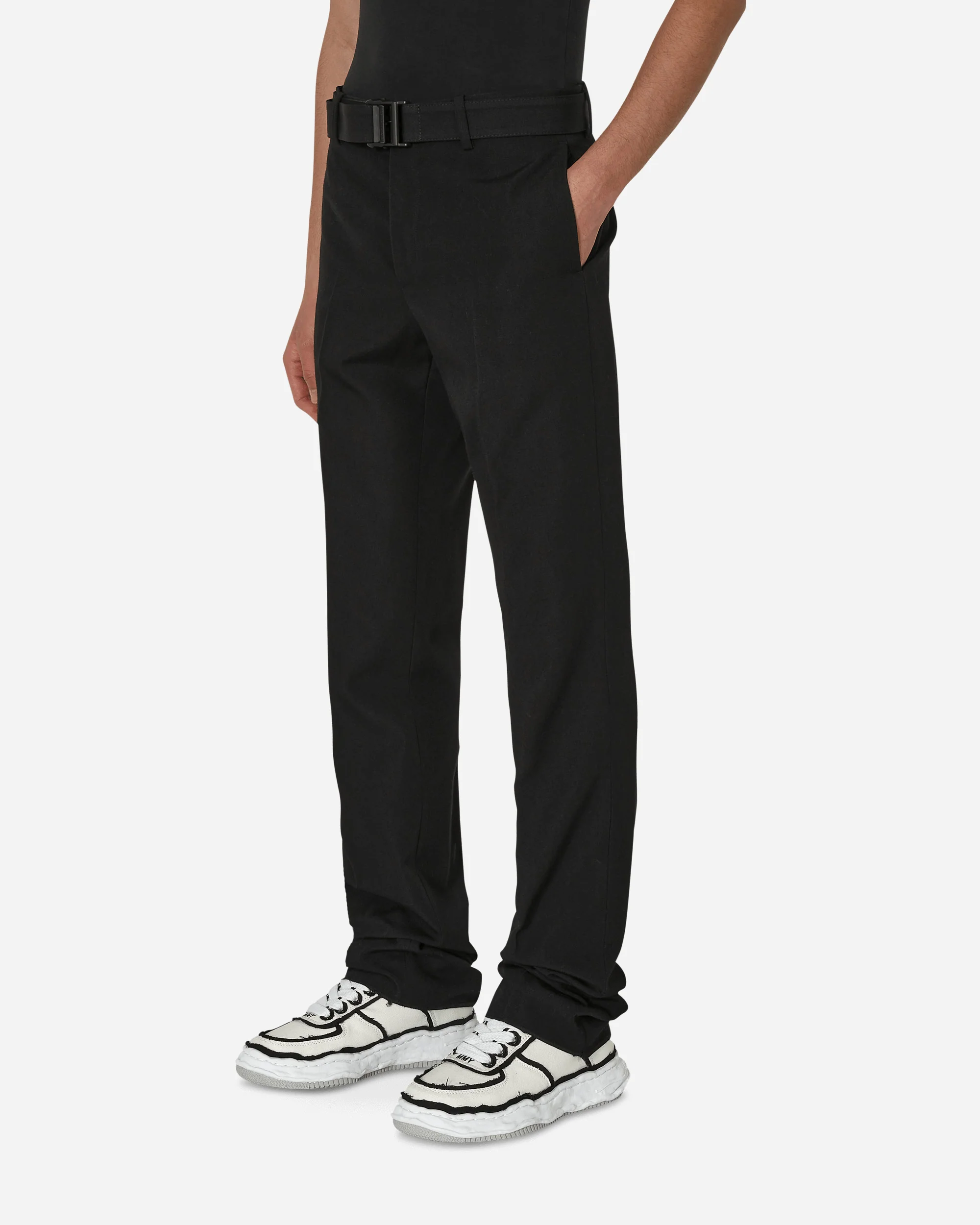 Buckle Dry Wool Slim Pants Black - Image 2