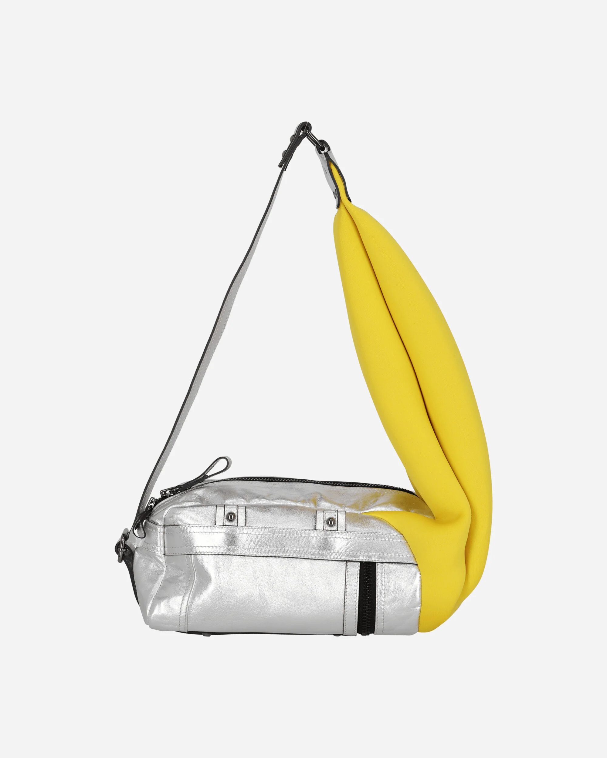 Mini Neoprene Leather Bag Silver / Yellow - Image 3