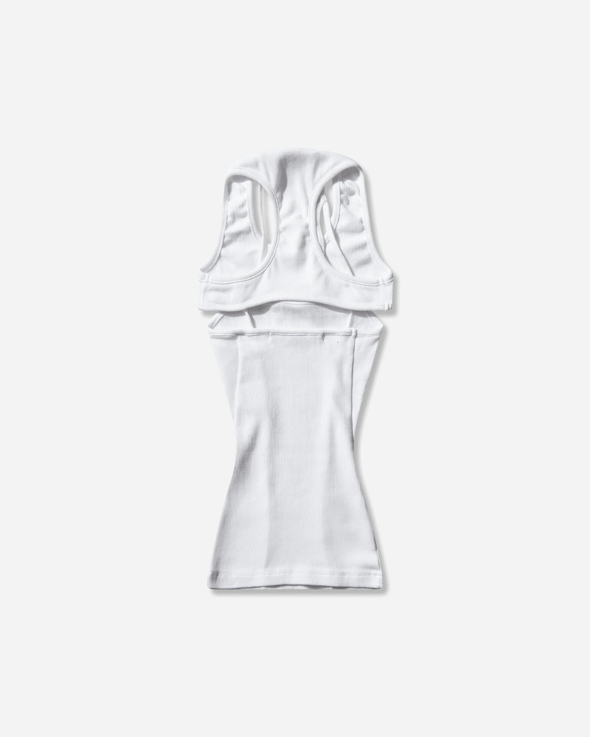 Women's Split Racerback Rib Tank Top White - Image 2