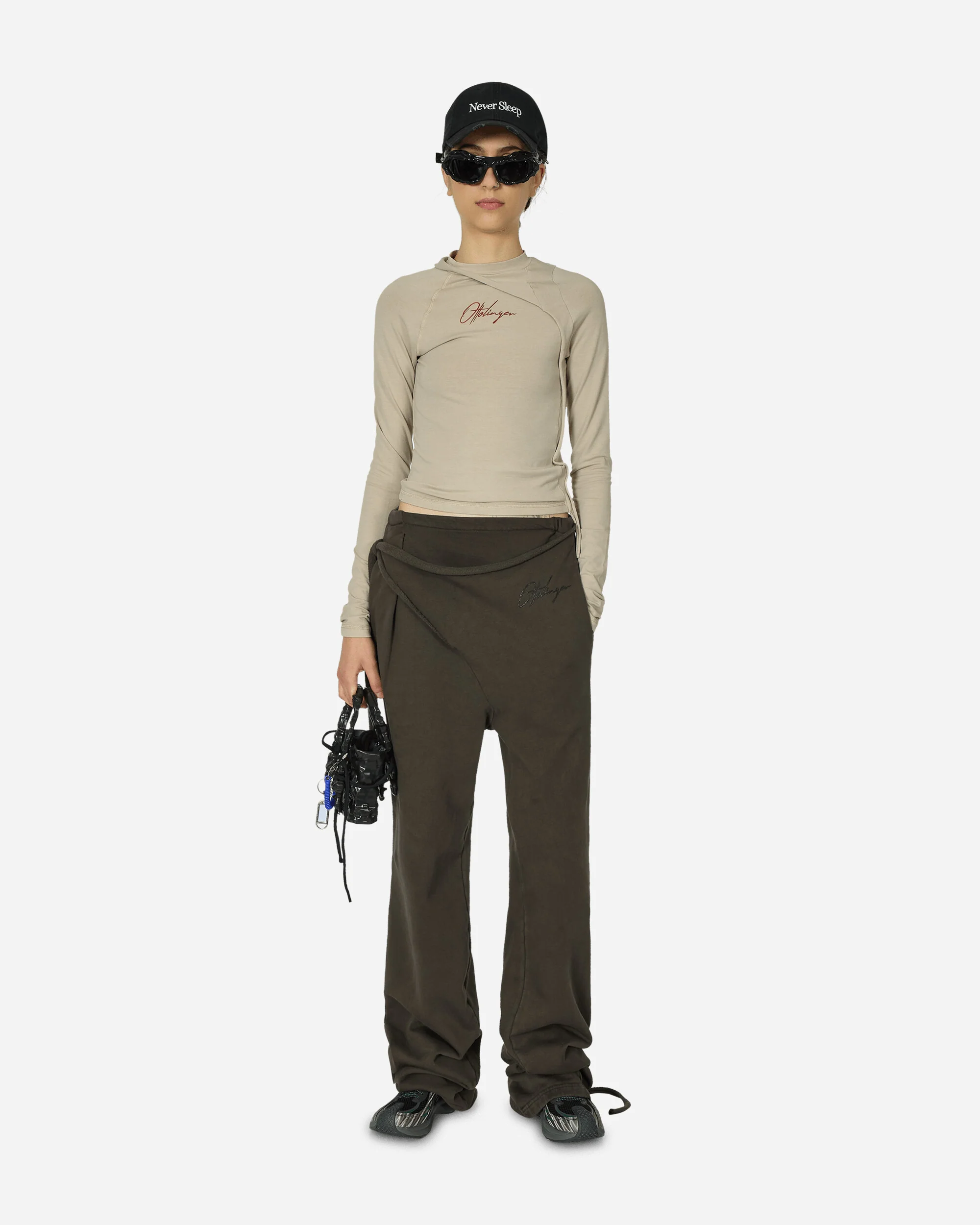 Deconstructed Fitted Longsleeve Top Sand - Image 4