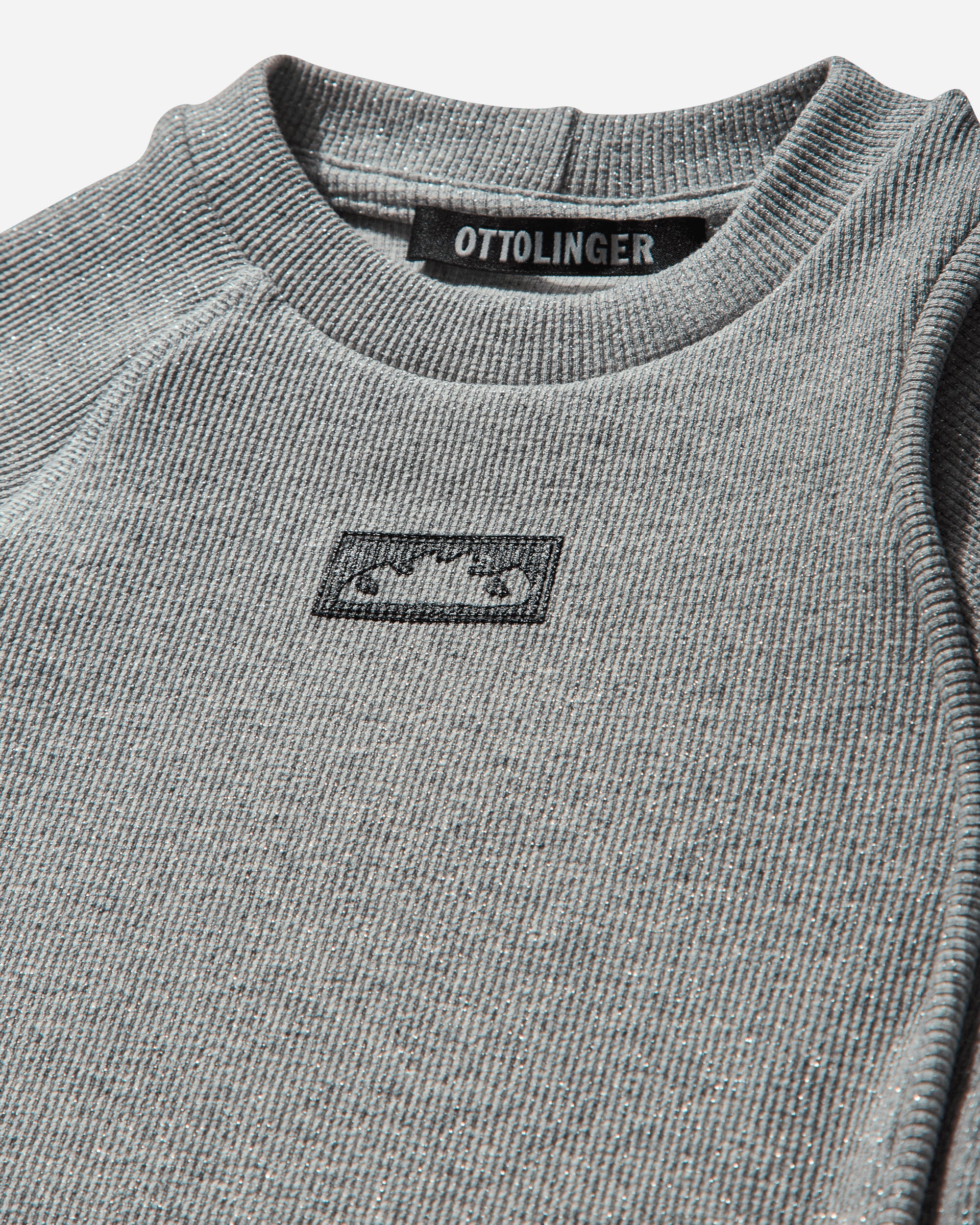 Women's Decontructed Rib T-Shirt Silver Melange - Image 3