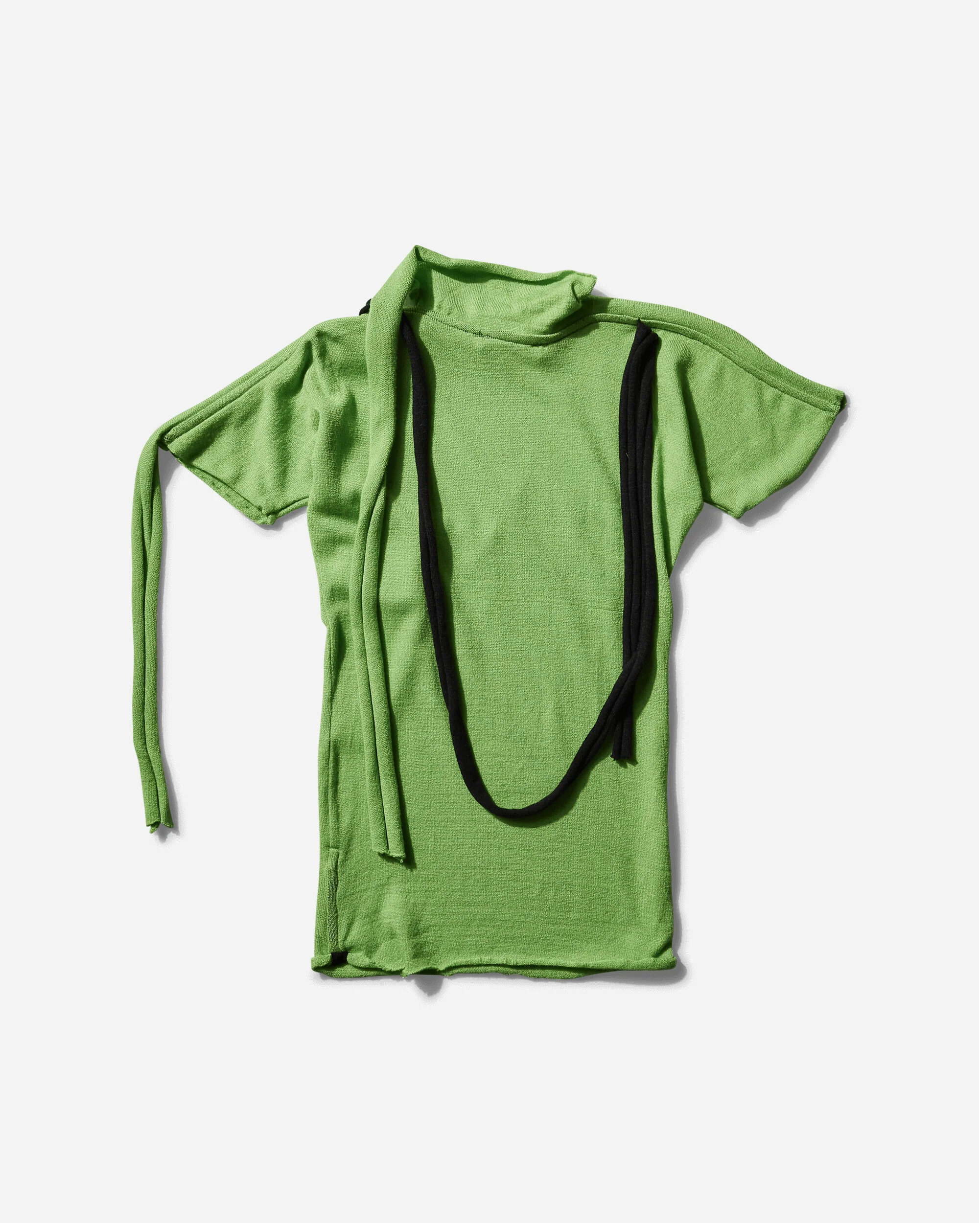 Women's Strap Knit T-Shirt Green - Image 2