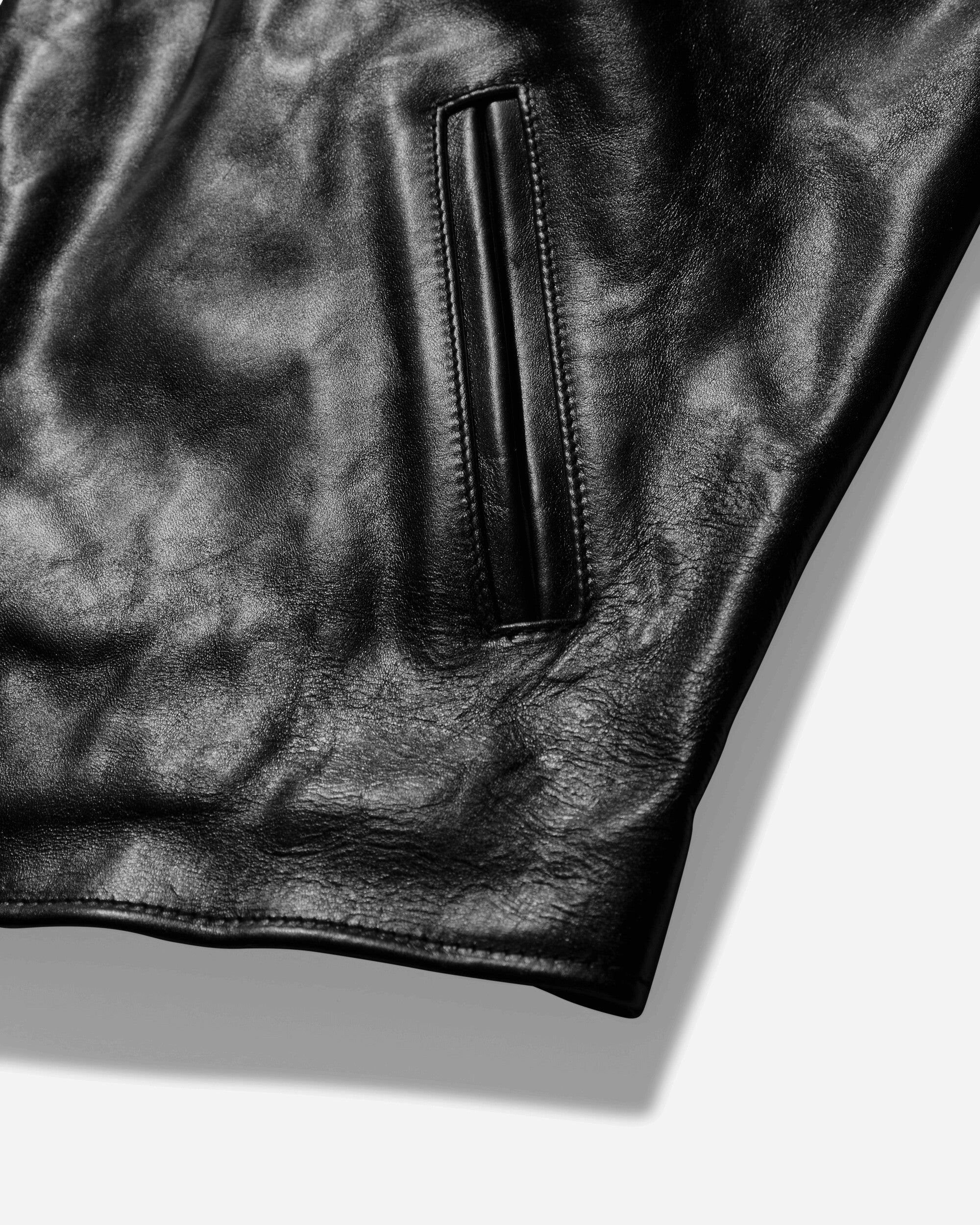 Men's Mini Leather Jacket Black - Image 3