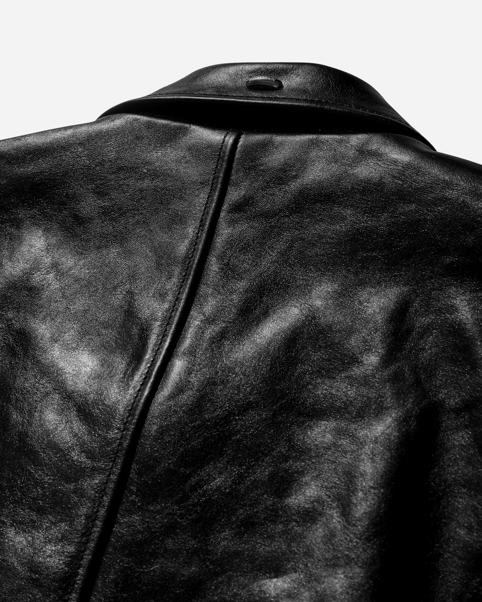 Men's Mini Leather Jacket Black - Image 4