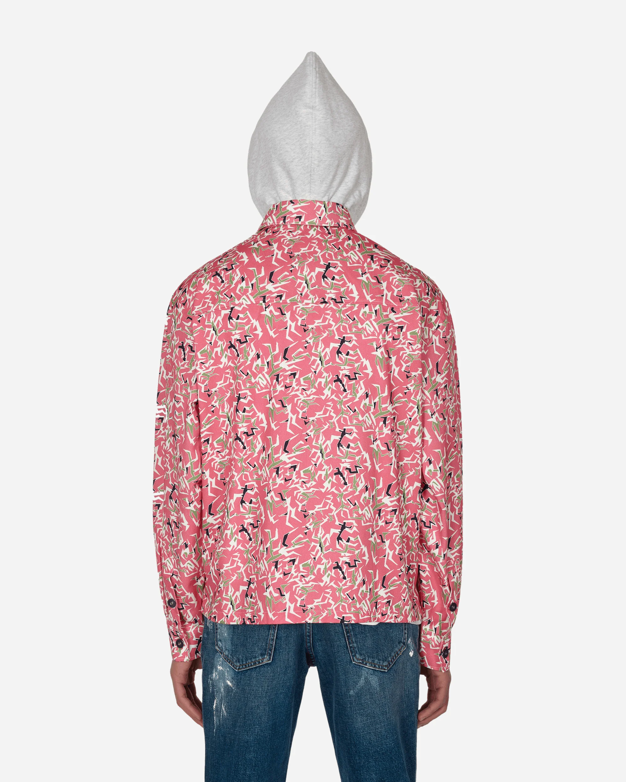 Hooded Workwear Shirt Pink - Image 3
