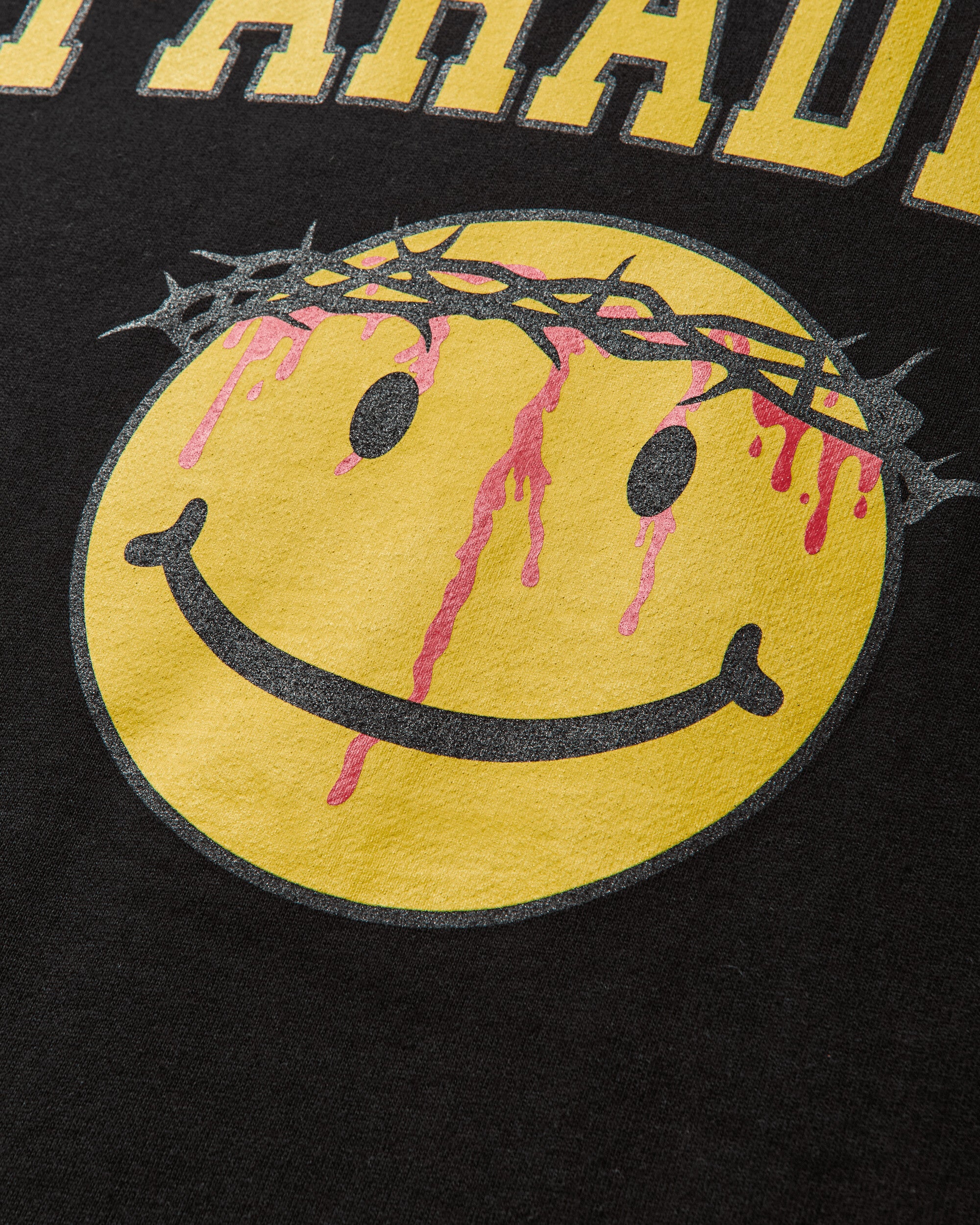 Men's Smiley Jesus Crewneck Sweatshirt Black - Image 4