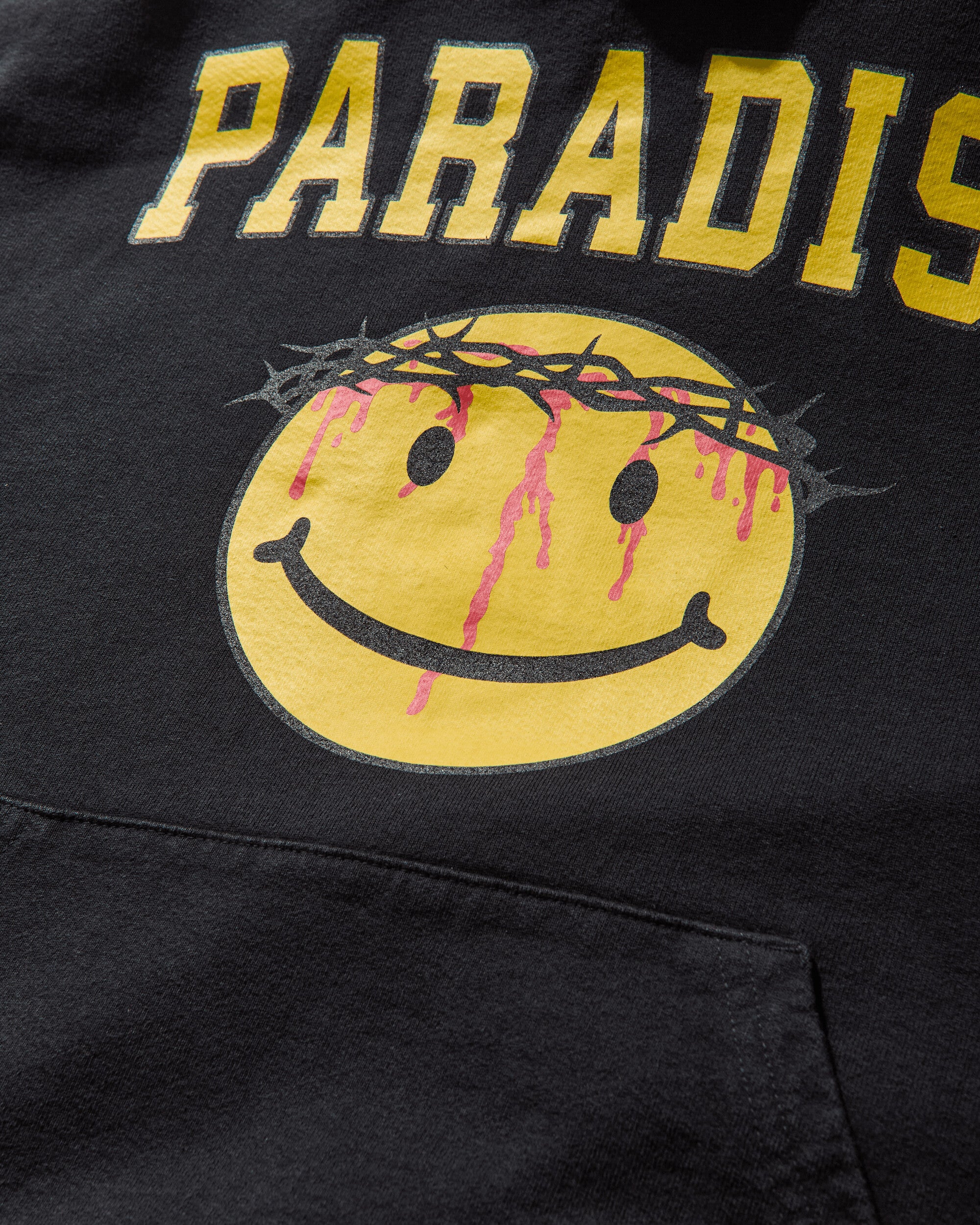 Men's Smiley Jesus Hoodie Black - Image 3