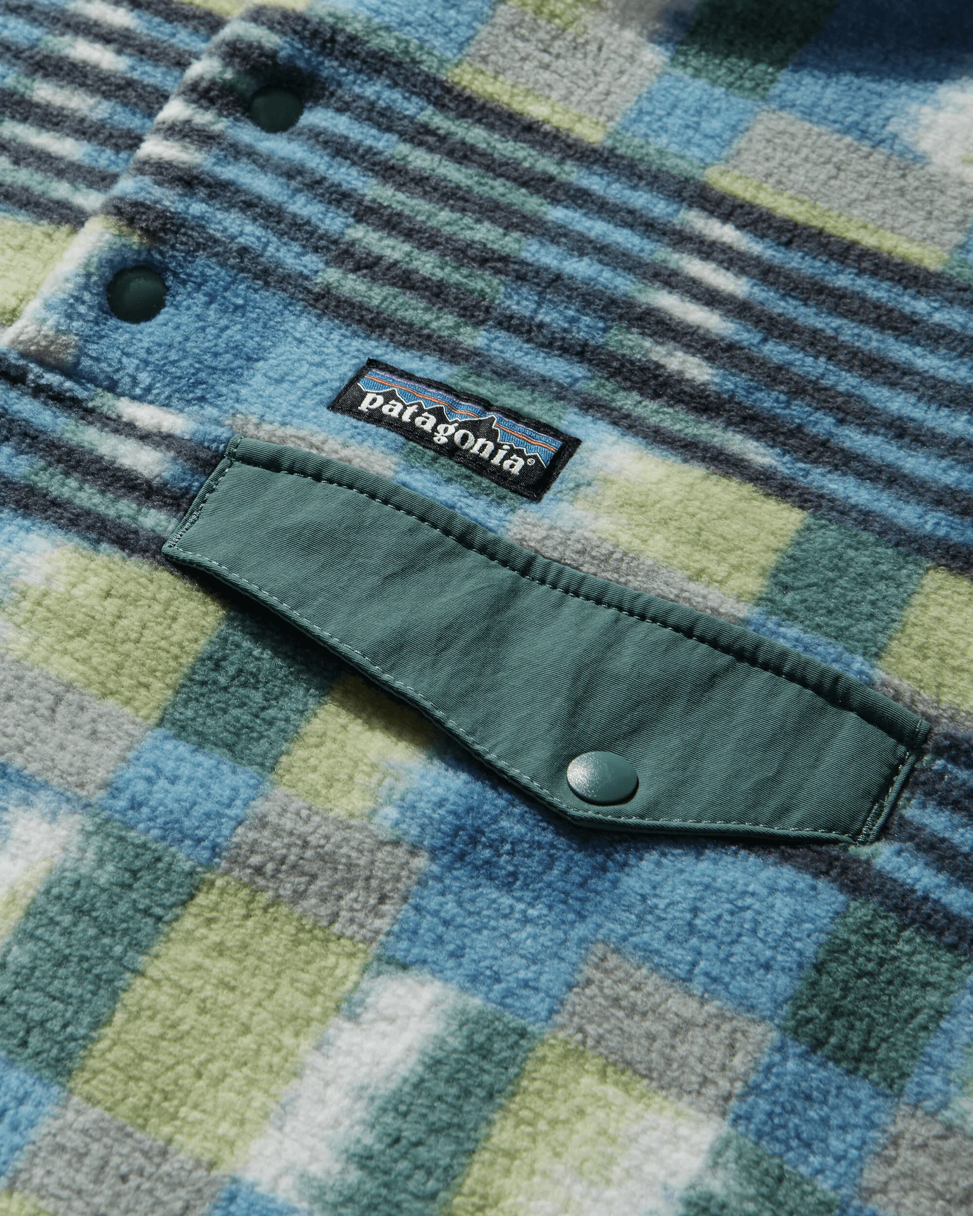 Men's Lightweight Synchilla Snap-T Fleece Pullover Painted Lines Shore Blue - Image 3
