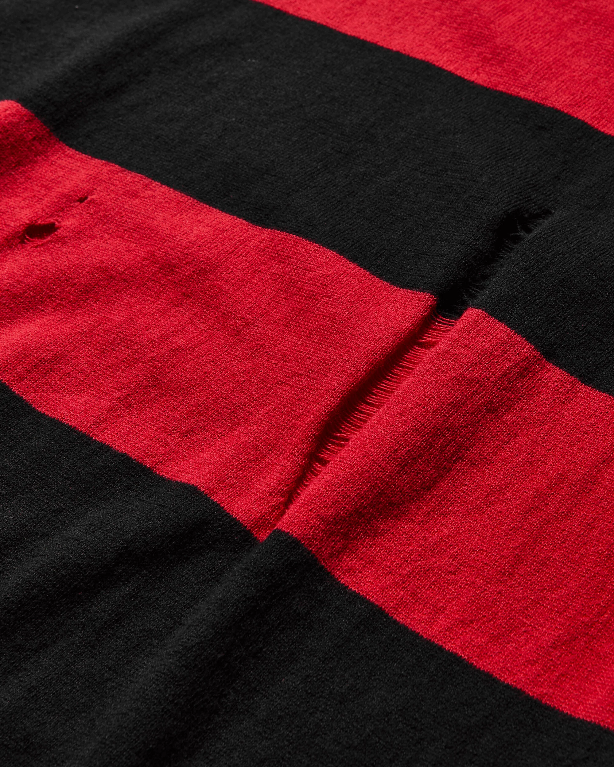 Damaged Stripe Jumper Black / Red - Image 4