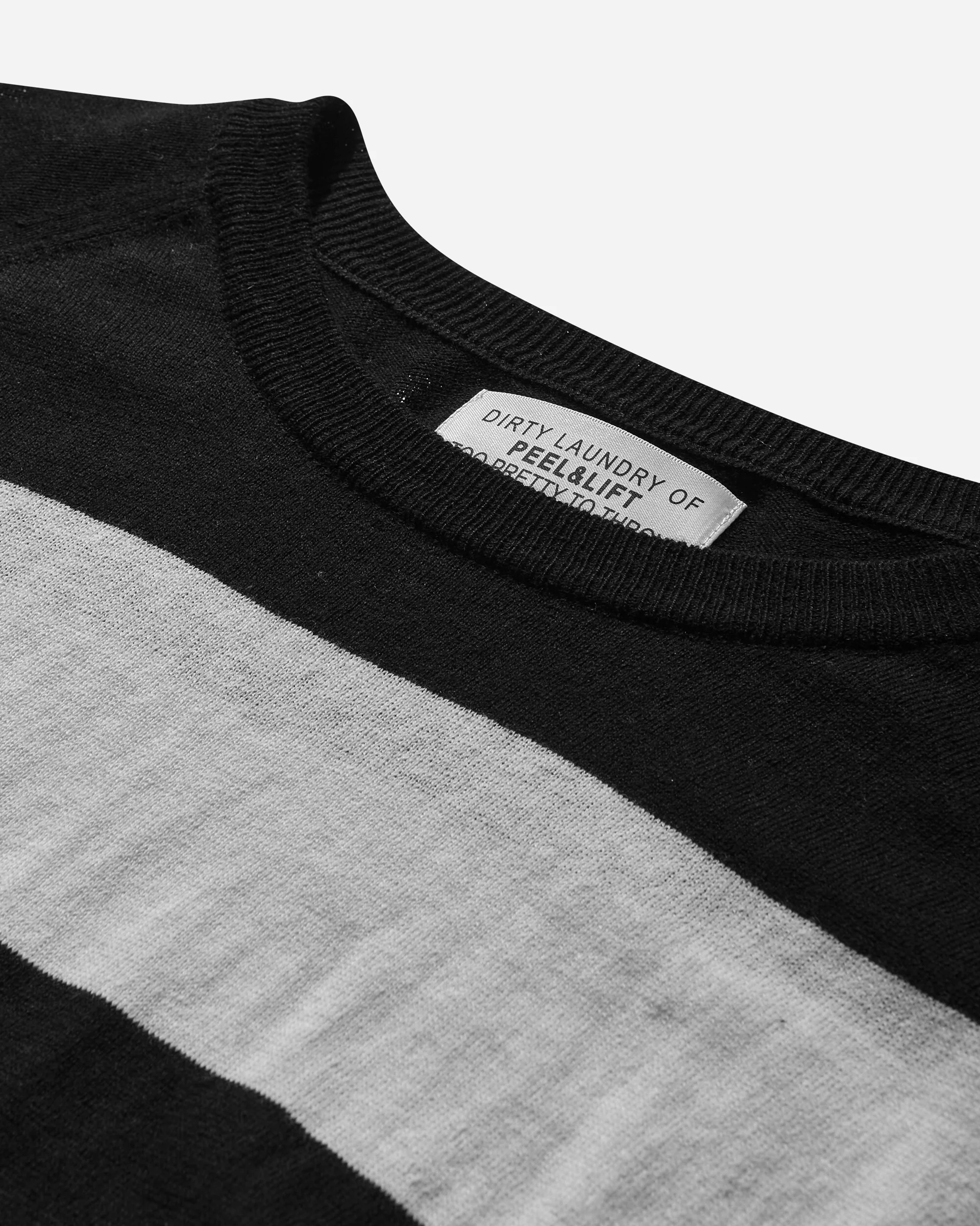 Damaged Stripe Jumper Black / White - Image 3