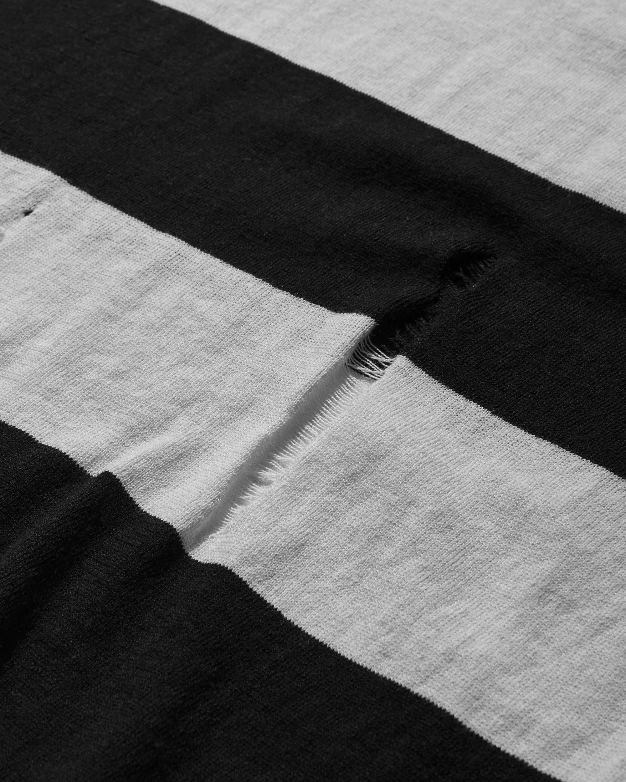 Damaged Stripe Jumper Black / White - Image 4