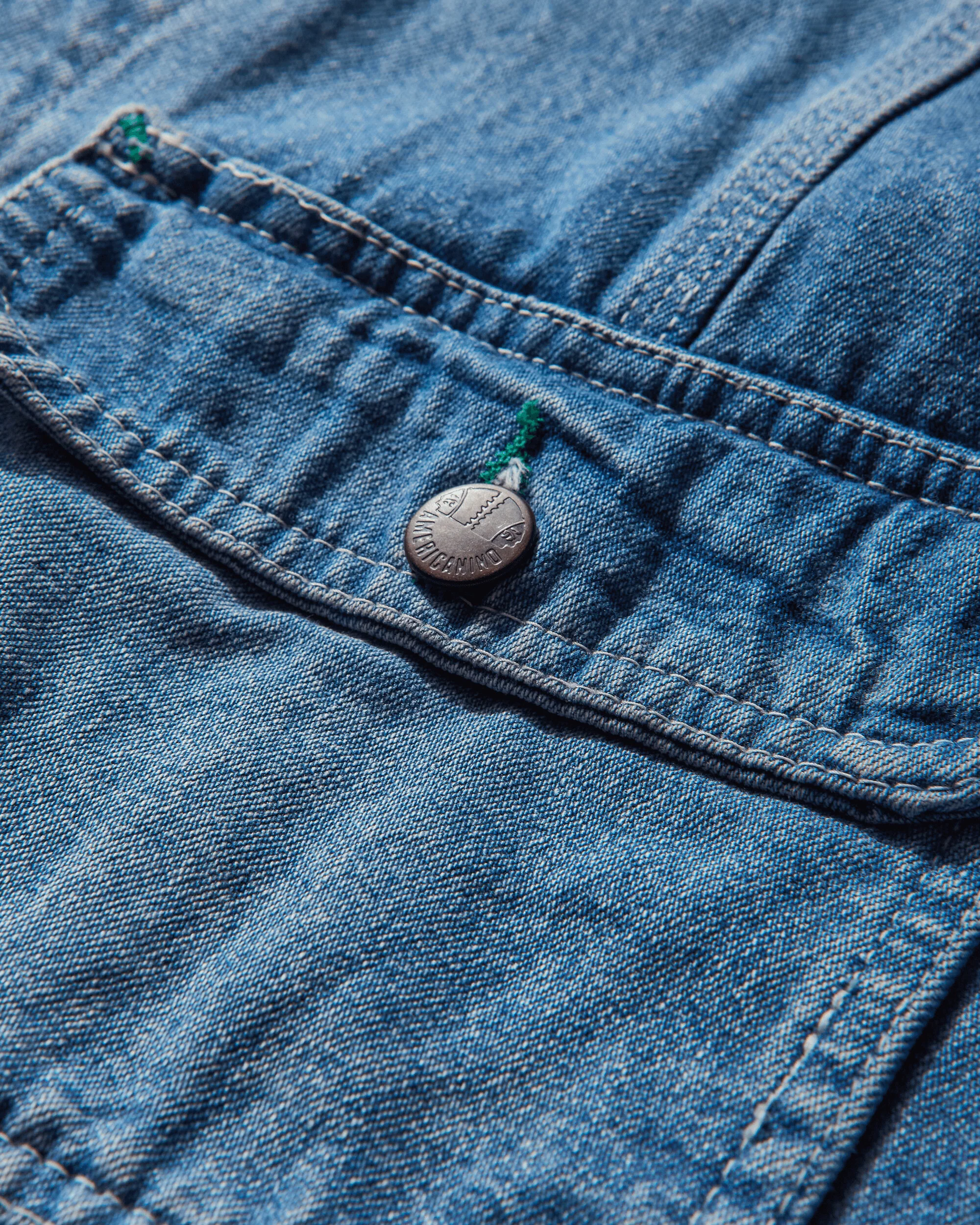 Men's Denim Work Jacket Blue - Image 4